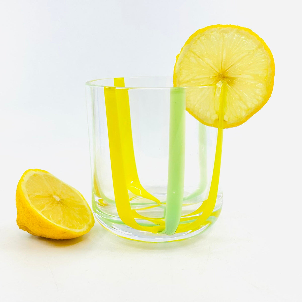 Striped Glass Tumbler, Powder Blue Decor One Hundred 80 Degrees 