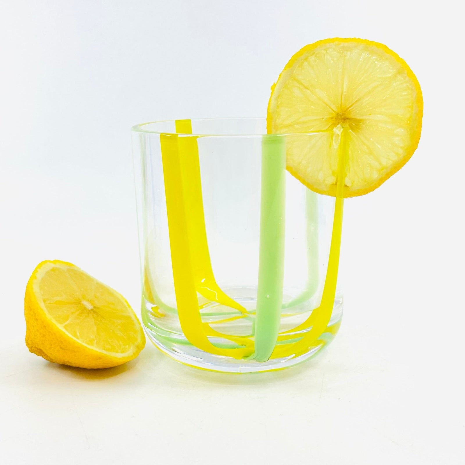 Striped Glass Tumbler, Powder Blue Decor One Hundred 80 Degrees 
