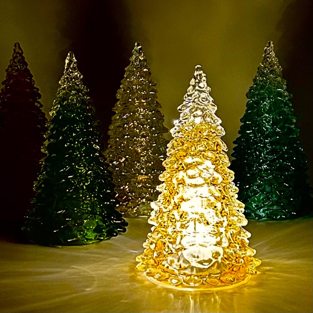 Amber Blown Glass Tree Diamond Star 