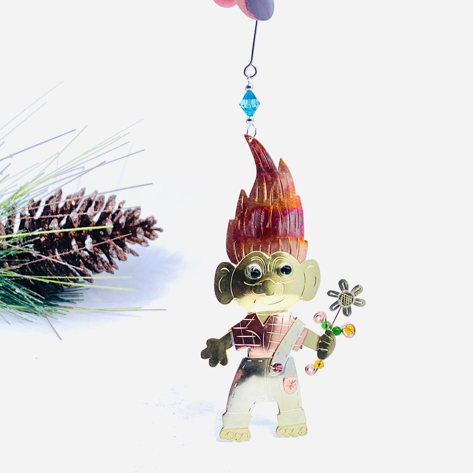 Mixed Metal Ornament, Travis Troll 15 Miniature Pilgrim Imports 