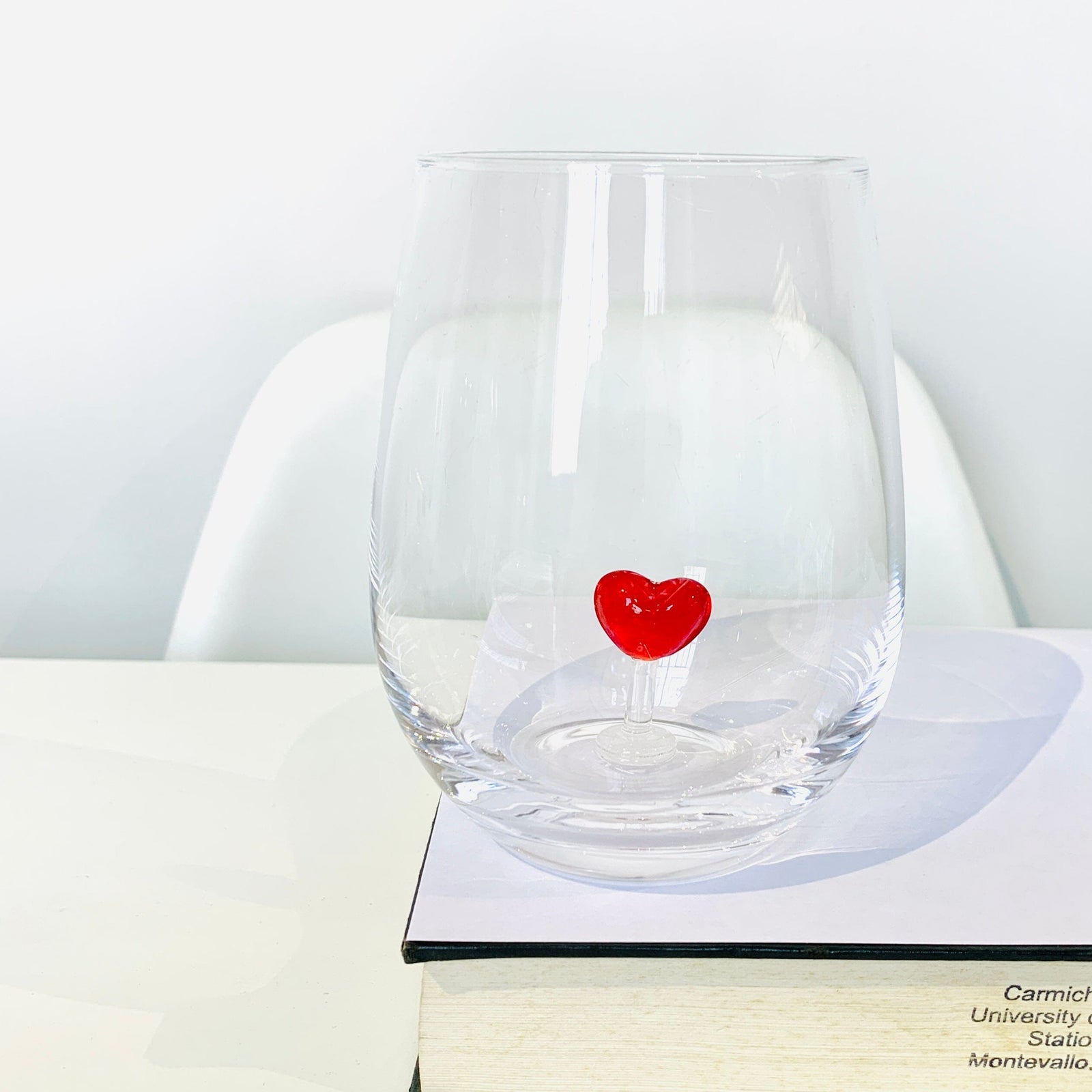 Tiny Animal Large Pour Wine Glass, Heart Decor Creative Co-Op 