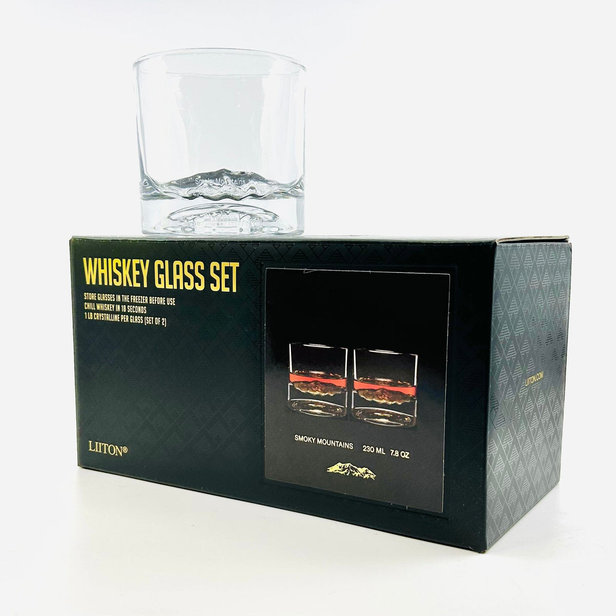 Smoky Mountain Whiskey Glass Set of 2 Decor DKK Brands 