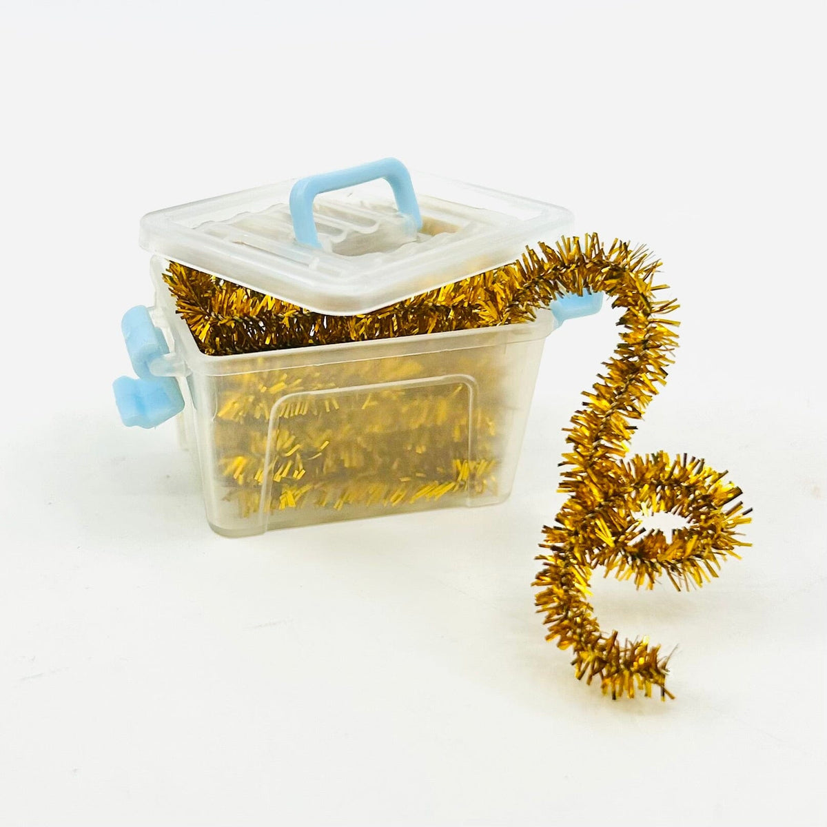Tiny Attic Tote of Christmas Garland, Gold Miniature - 