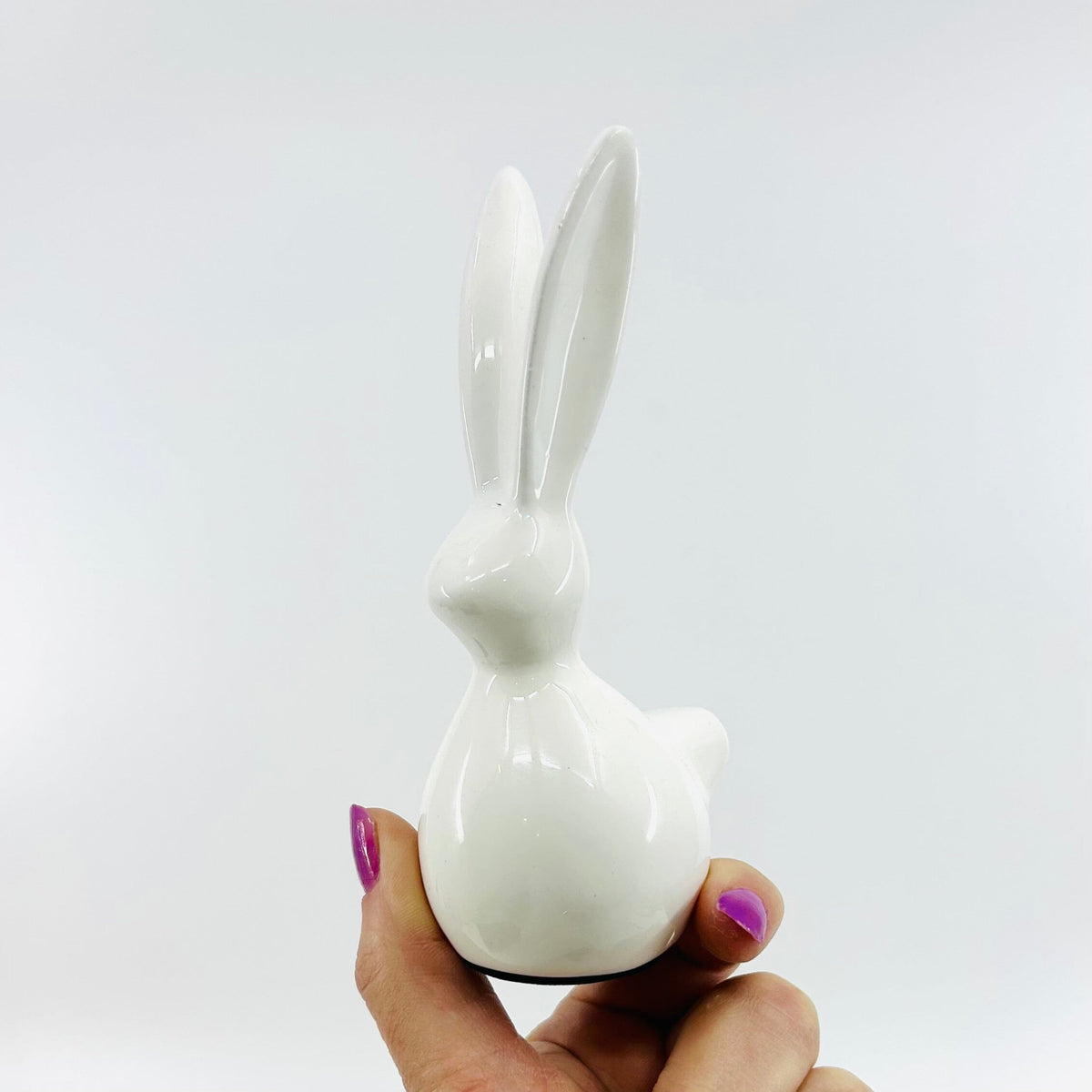 White Metal Easter Rabbit One Hundred 80 Degrees Large 5" 