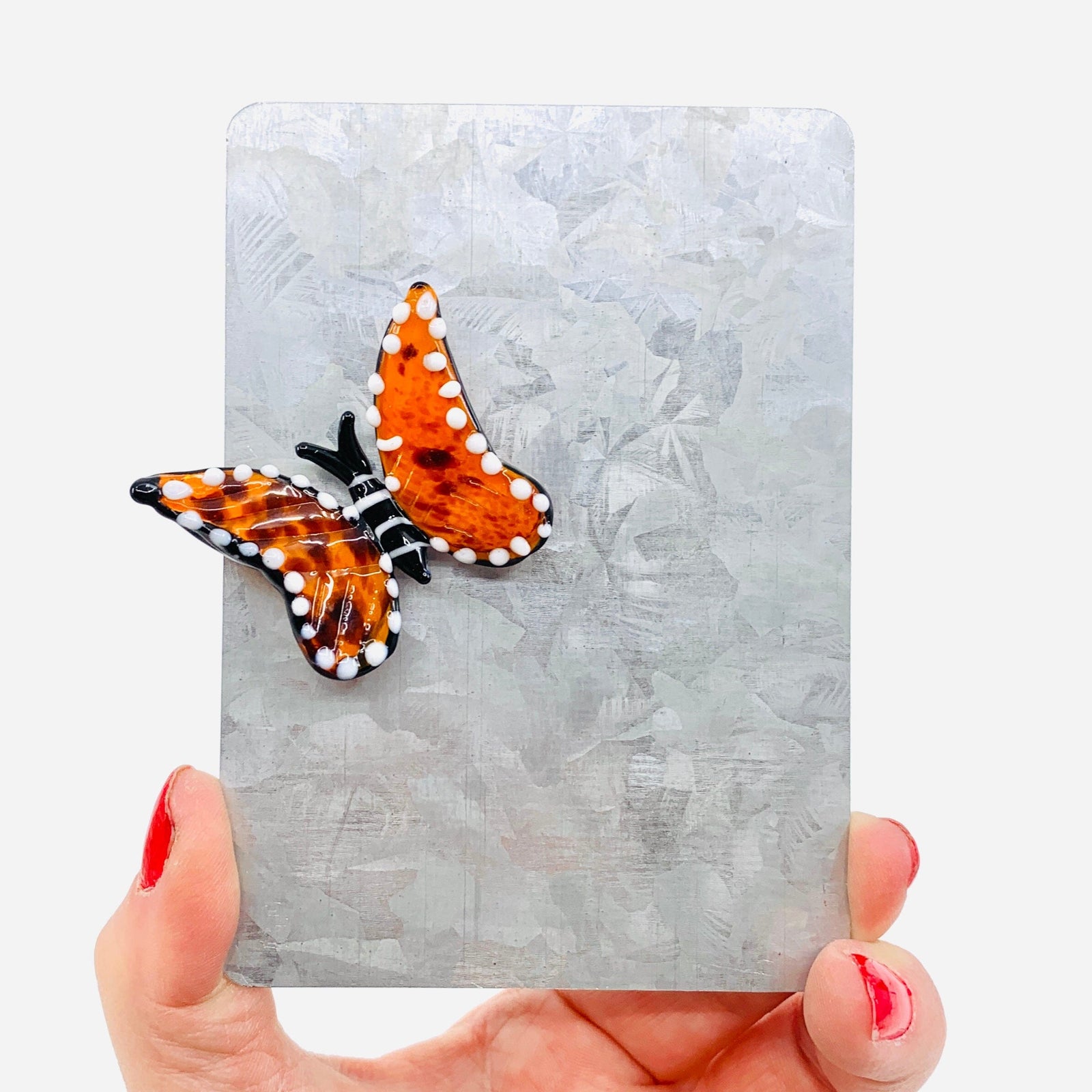 Glass Magnet, Orange Monarch Butterfly Dynasty 
