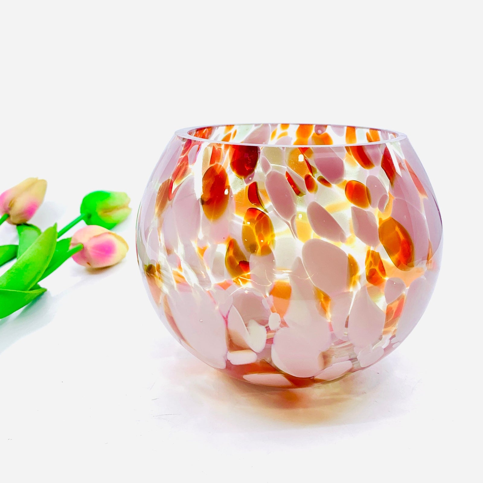 Glass Spring Bowl, Lavender Bloom Diamond Star 