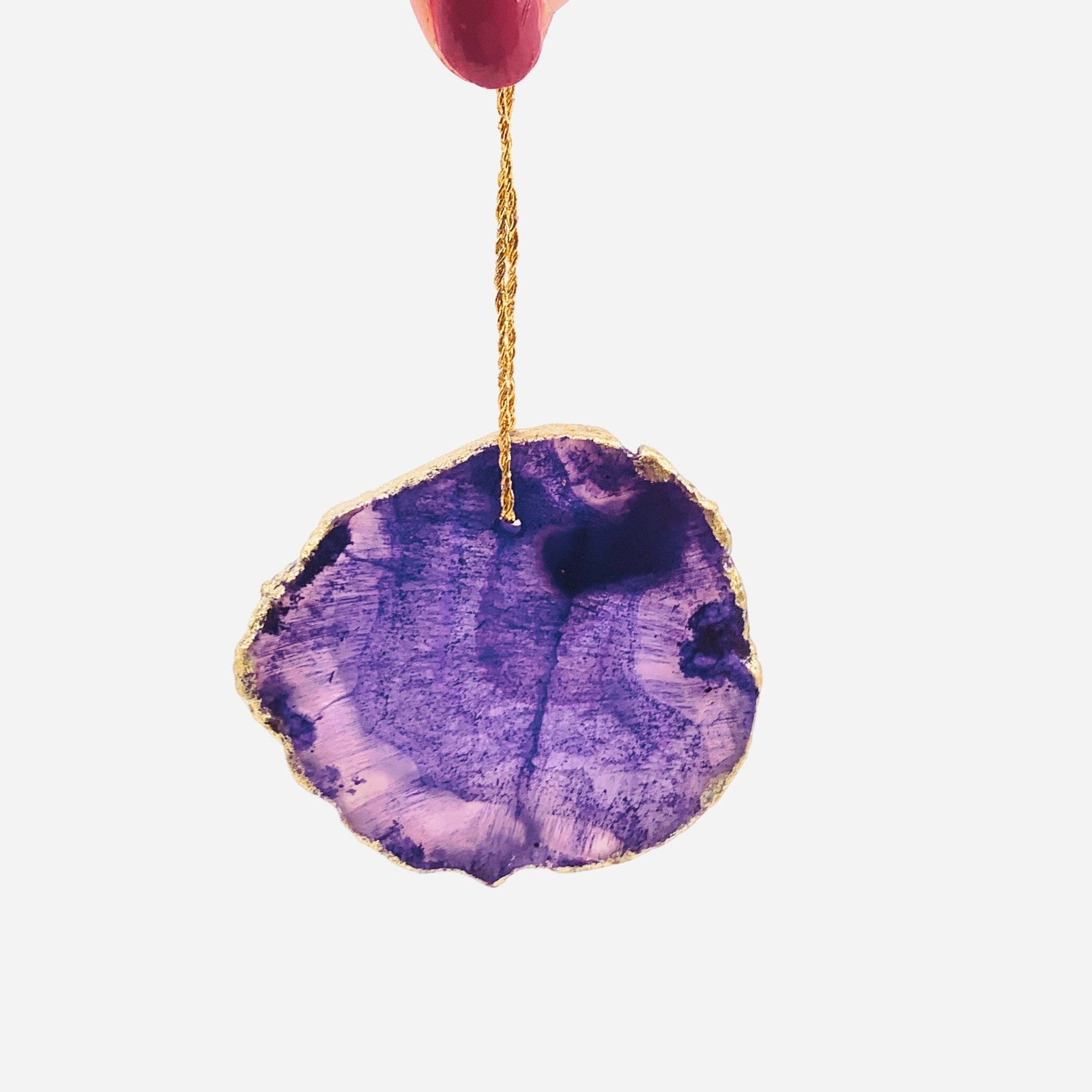 Agate Ornament 28, Purple India House Brass 