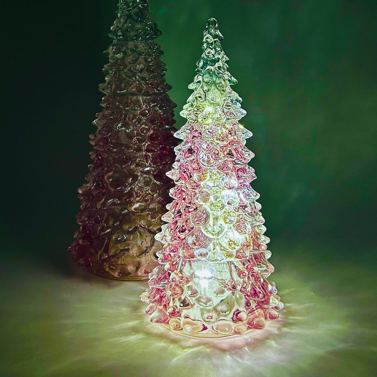 Pink Blown Glass Tree Diamond Star 