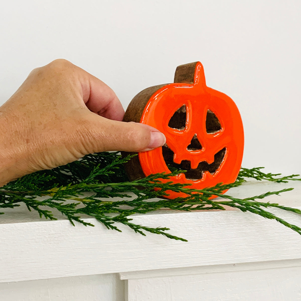 Wooden Jack-O-Lantern, Small