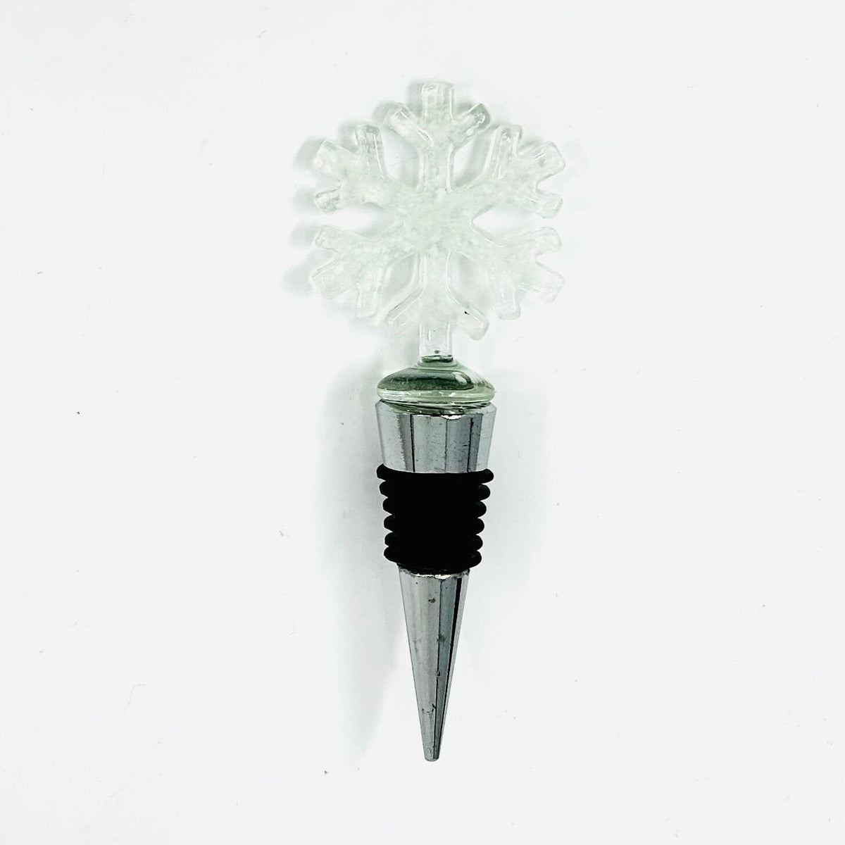 Glass Bottle Stopper, Snowflake - 