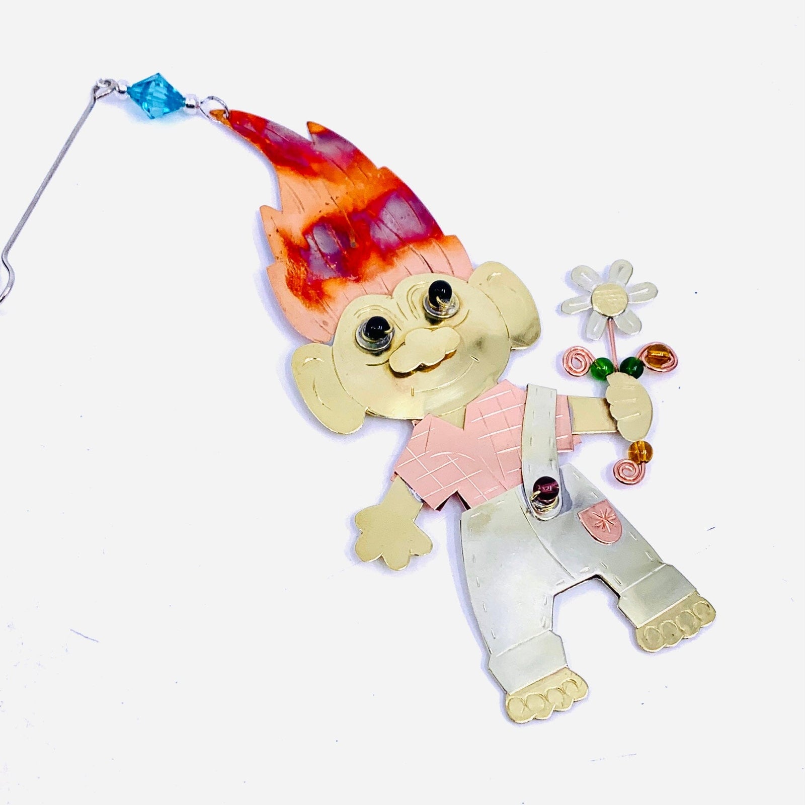 Mixed Metal Ornament, Travis Troll 15 Miniature Pilgrim Imports 