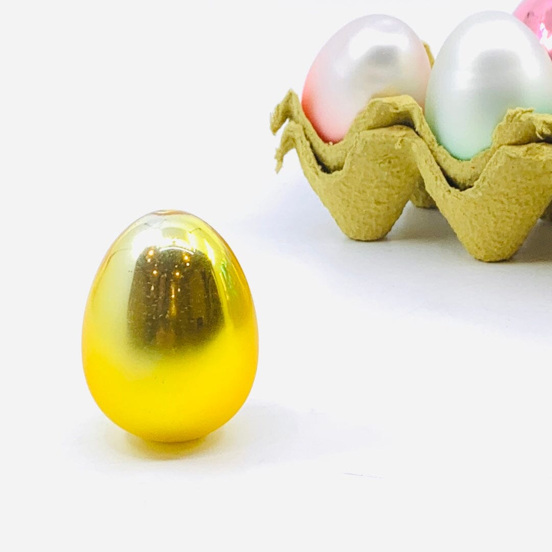 Glass Easter Eggs, Shiny Yellow One Hundred 80 Degrees 