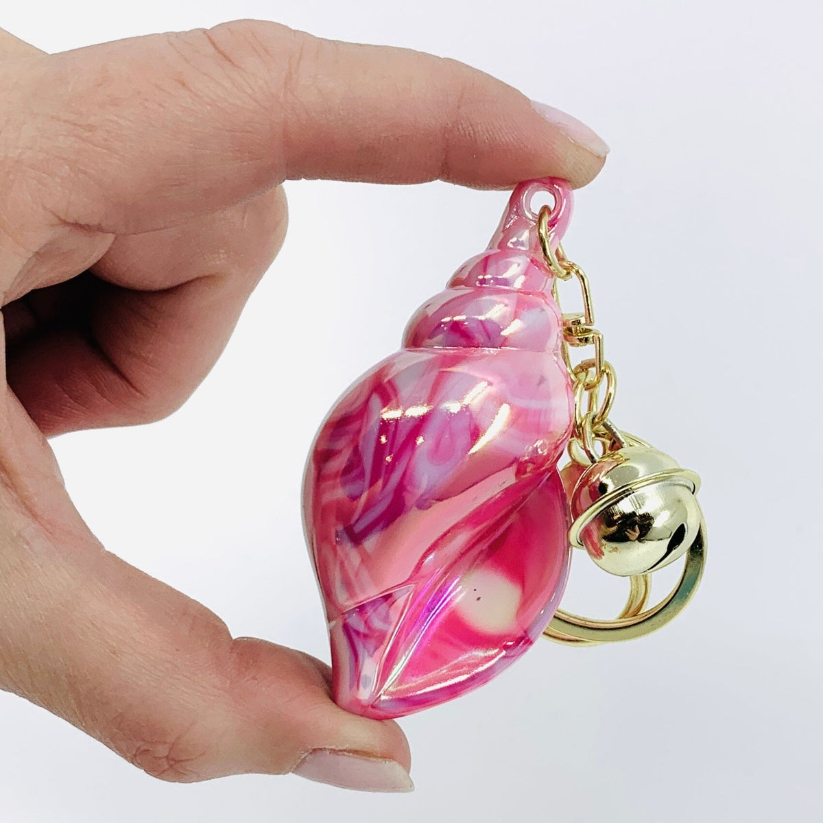 Iridescent Shell Keychains Accessory Alex PInk 