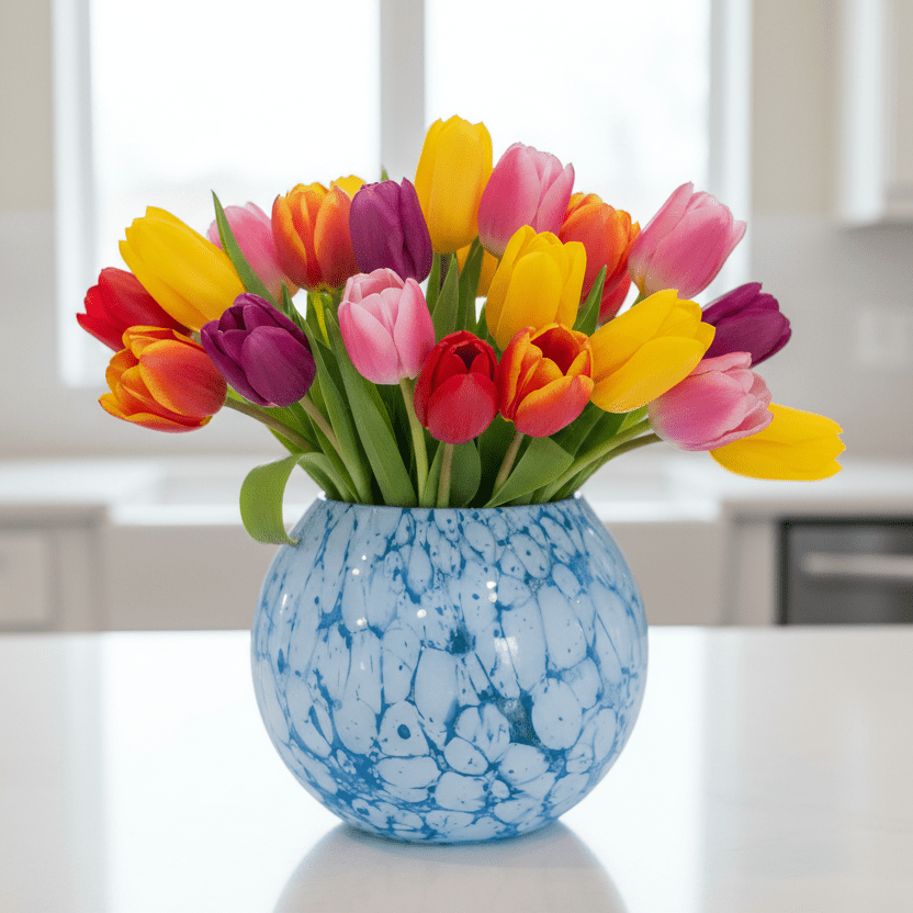 Glass Spring Bowl, Blue Diamond Star 