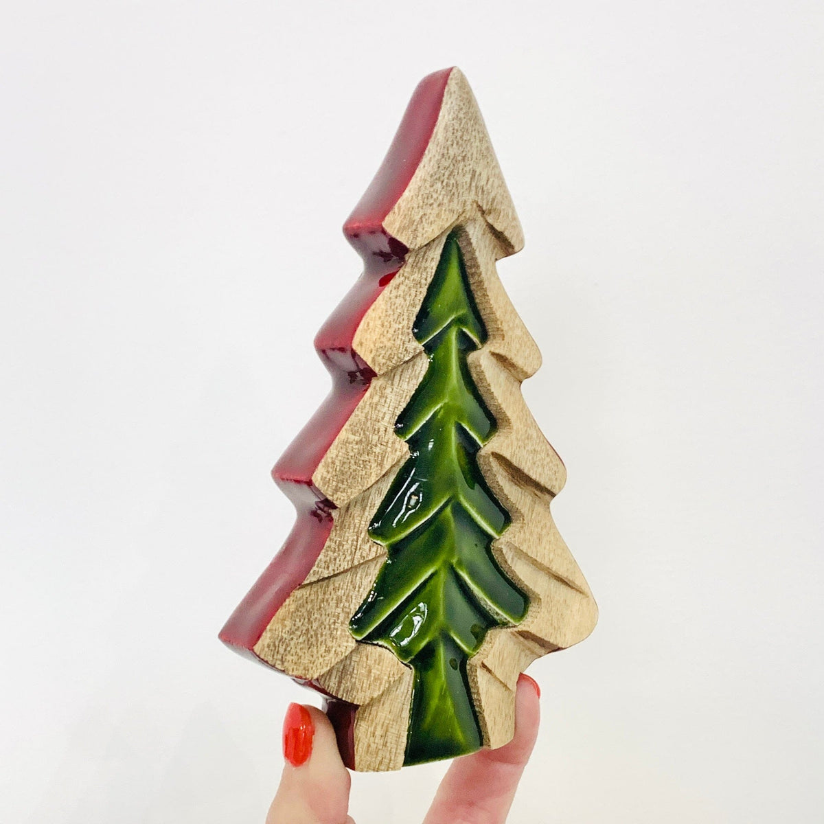 Green Enamel Wooden Tree Décor, Small Oak Street 