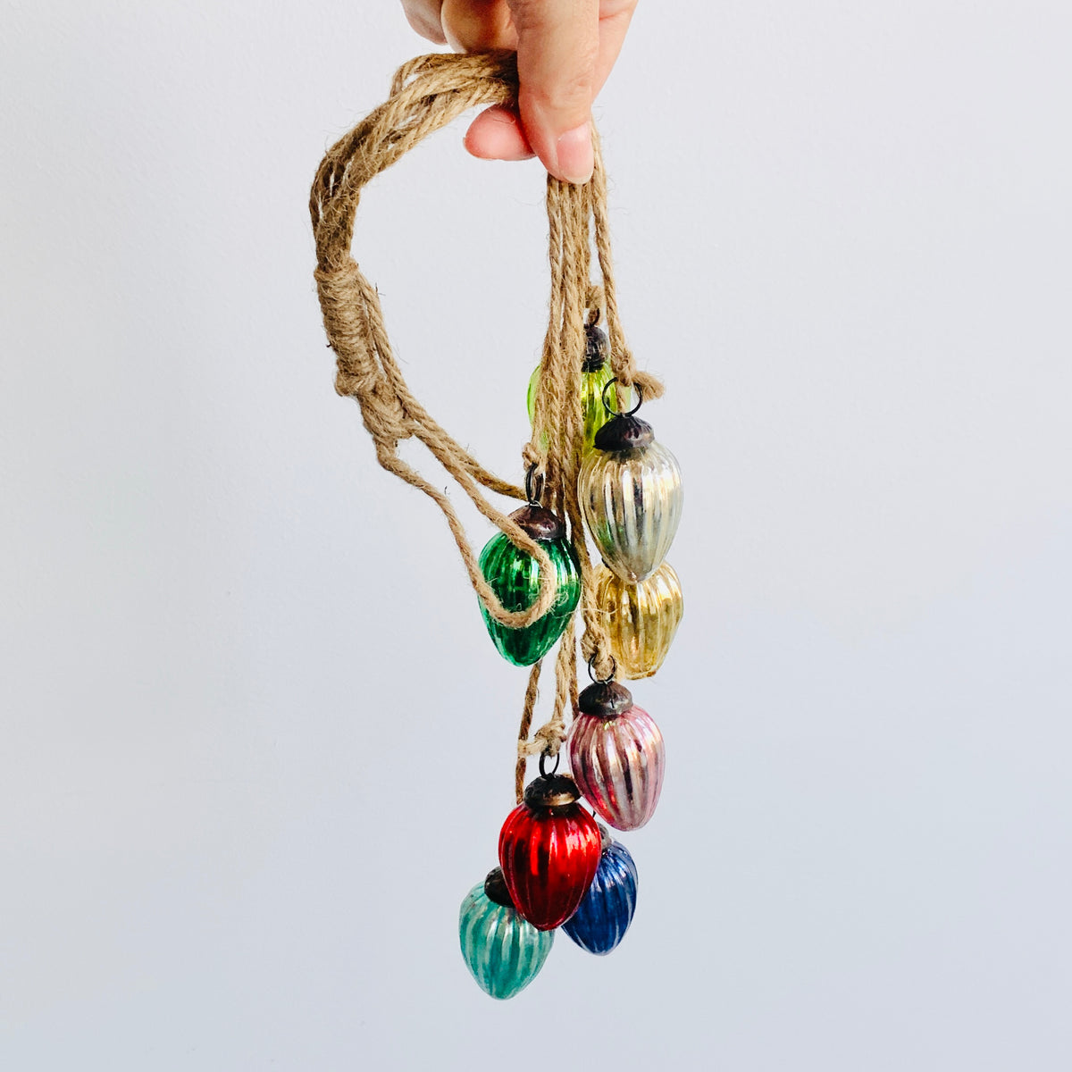 Mercury Glass Mini Ornament Cluster