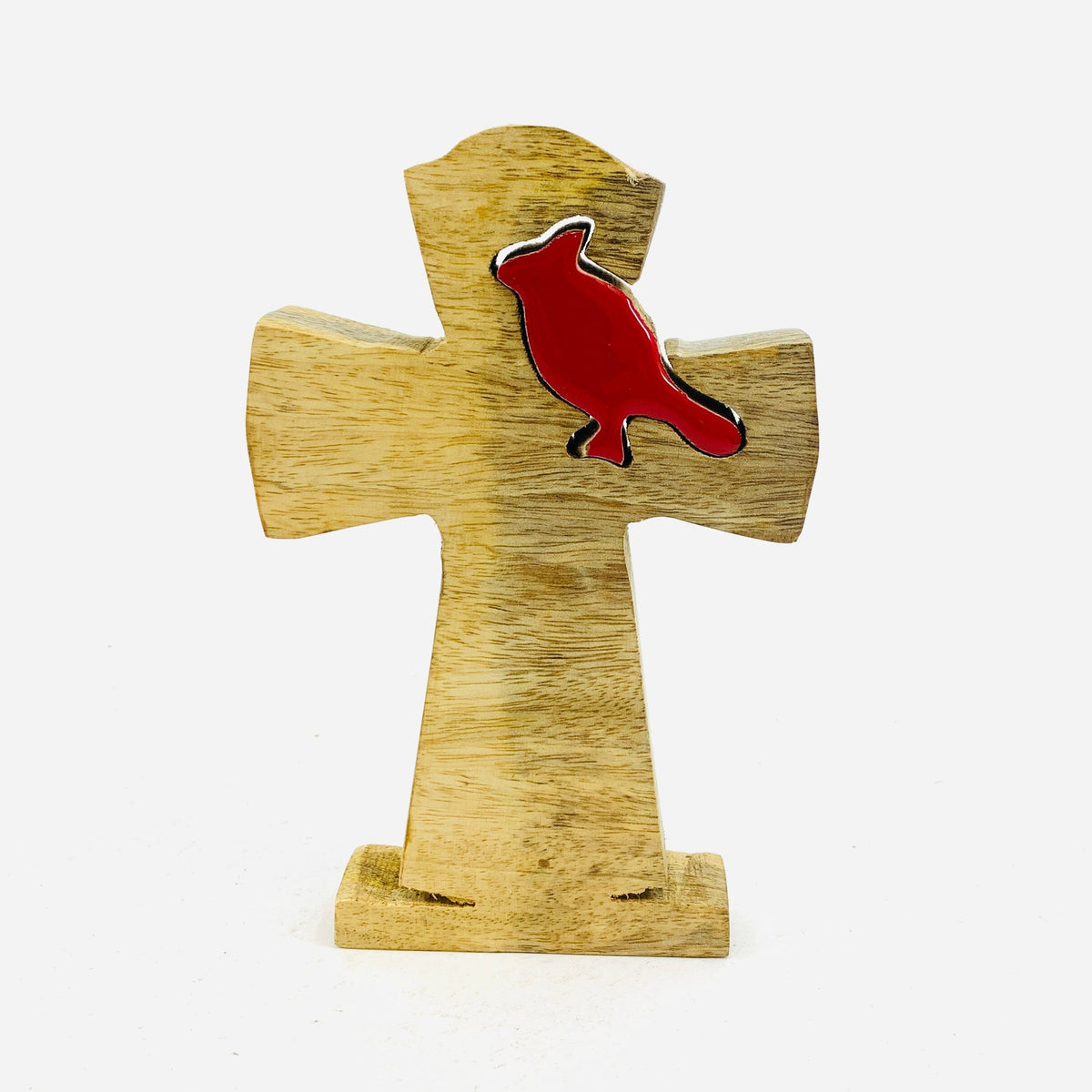 Red Enamel Wooden Cardinal Décor KEL-TOY 