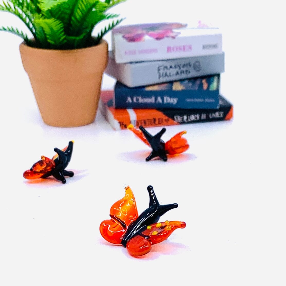 Tiny Glass Orange Butterfly 301 Miniature GANZ 