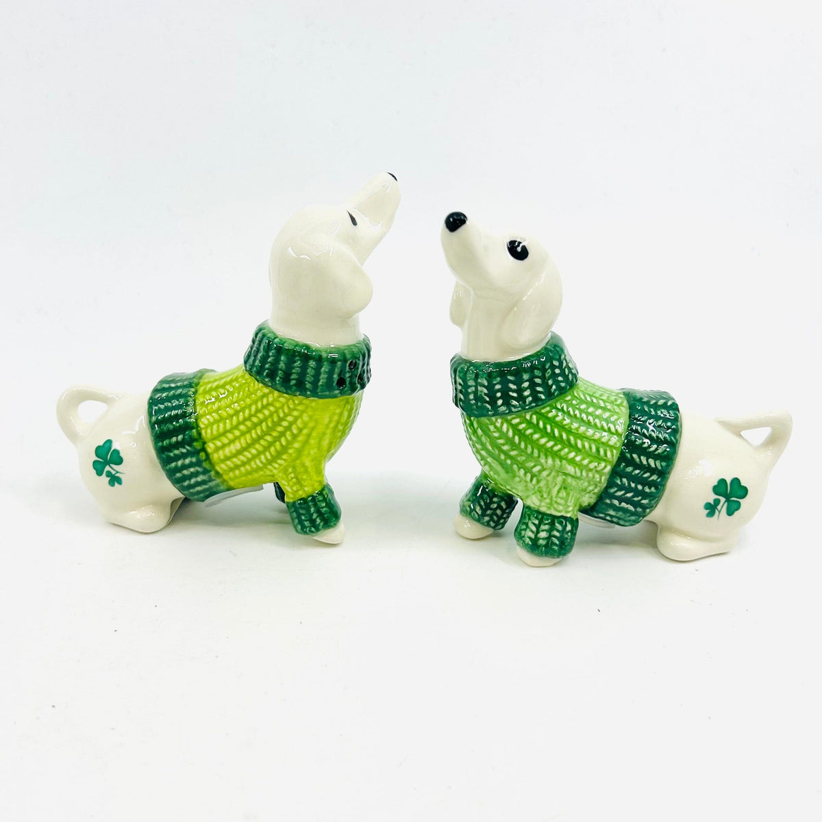 Shamrock Dachshund Salt and Pepper Shakers COSMOS 