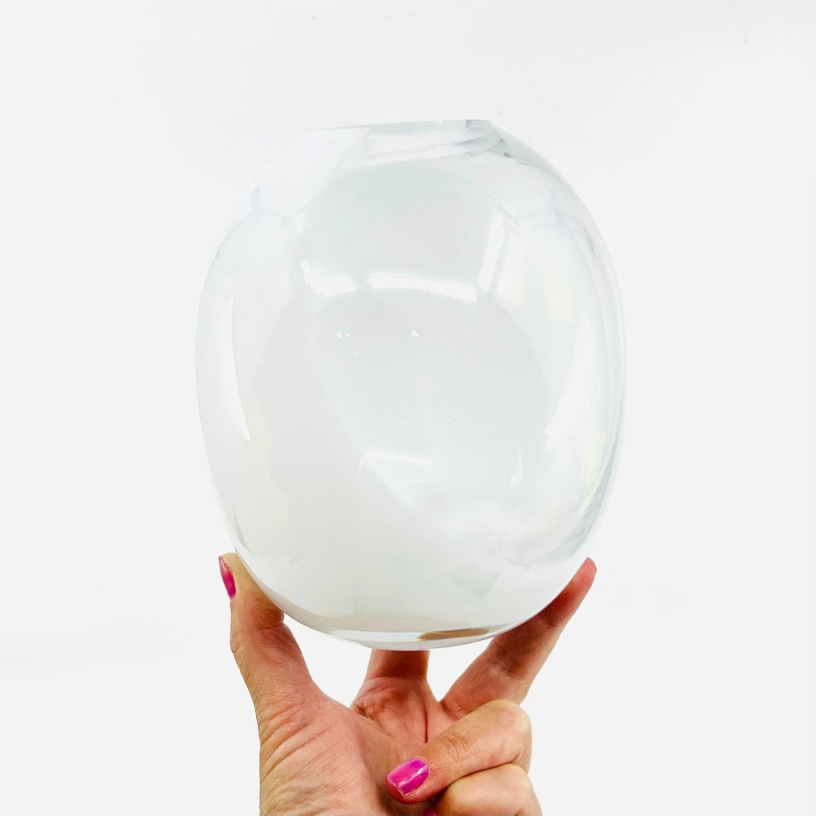 2-Tone White Clear Vase Decor Diamond Star 