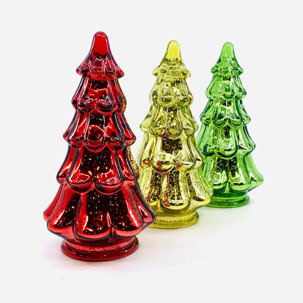 Mercury Glass Dimple Tree 5, Red Diamond Star 