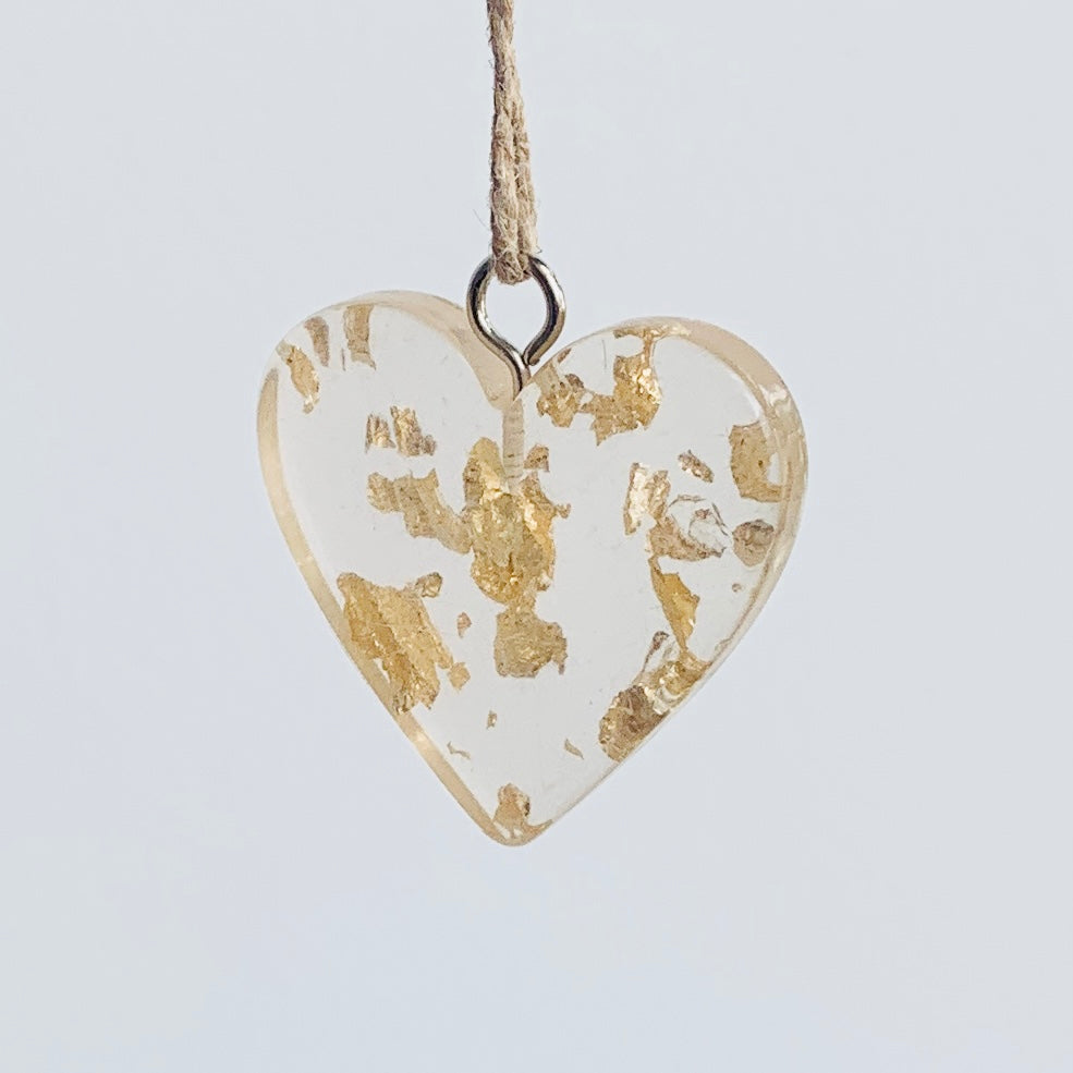 Gold Fleck Heart Ornament