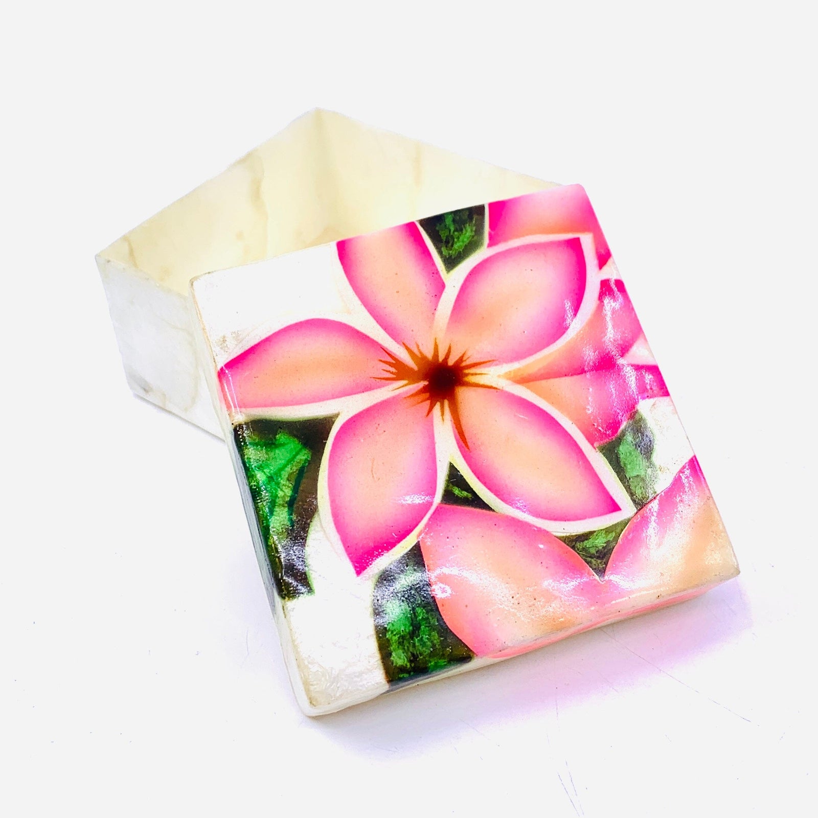 Capiz Shell Trinket Box 20, Plumeria Decor Kubla Craft 