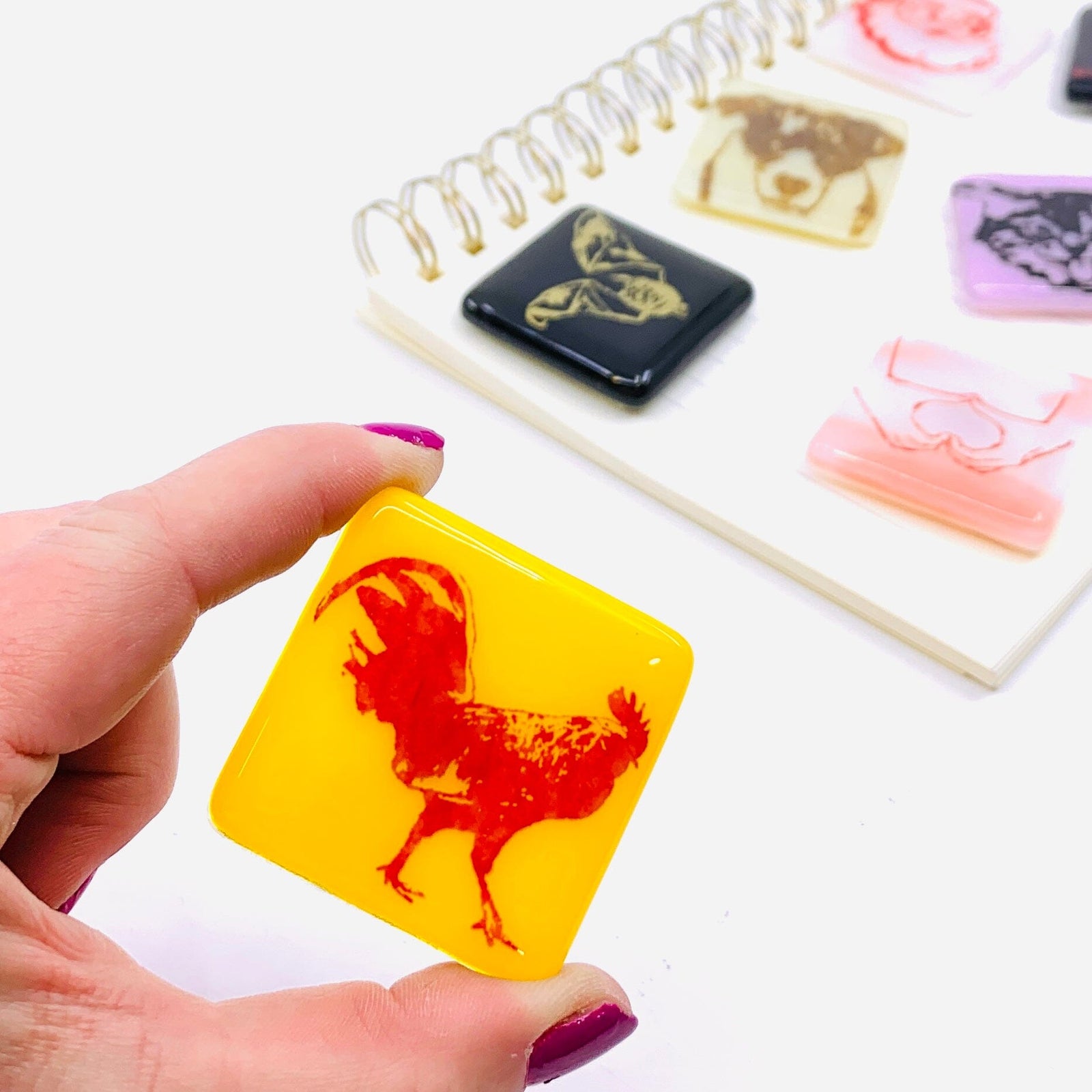 Nostalgic Glass Magnet, Rooster KiKu 