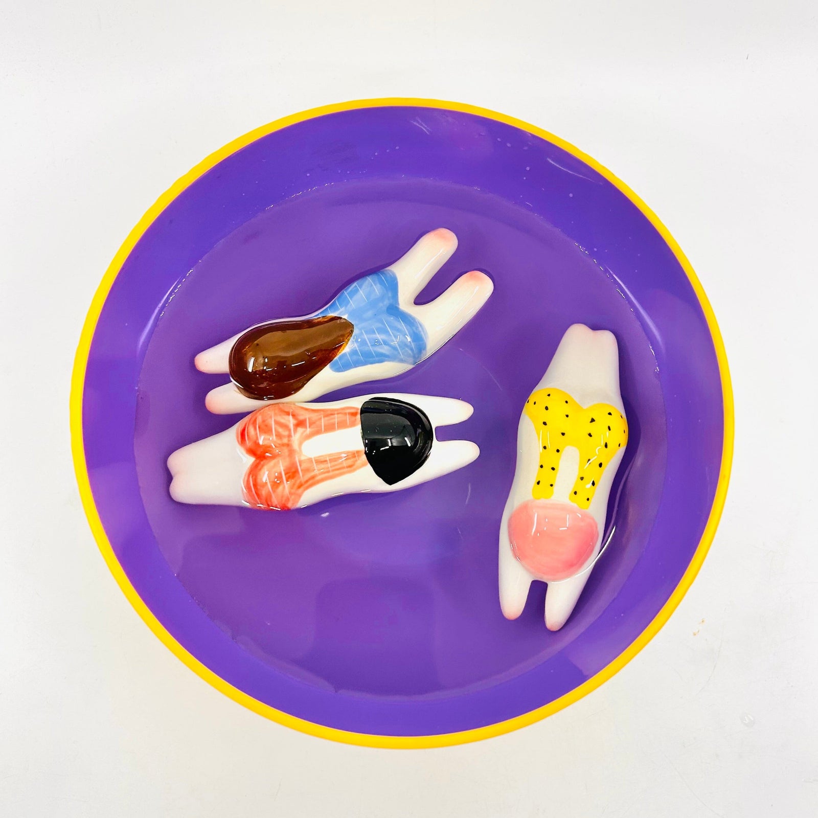 Fun Floating Stoneware - Swimming Ladies, Red Creative Co-op 