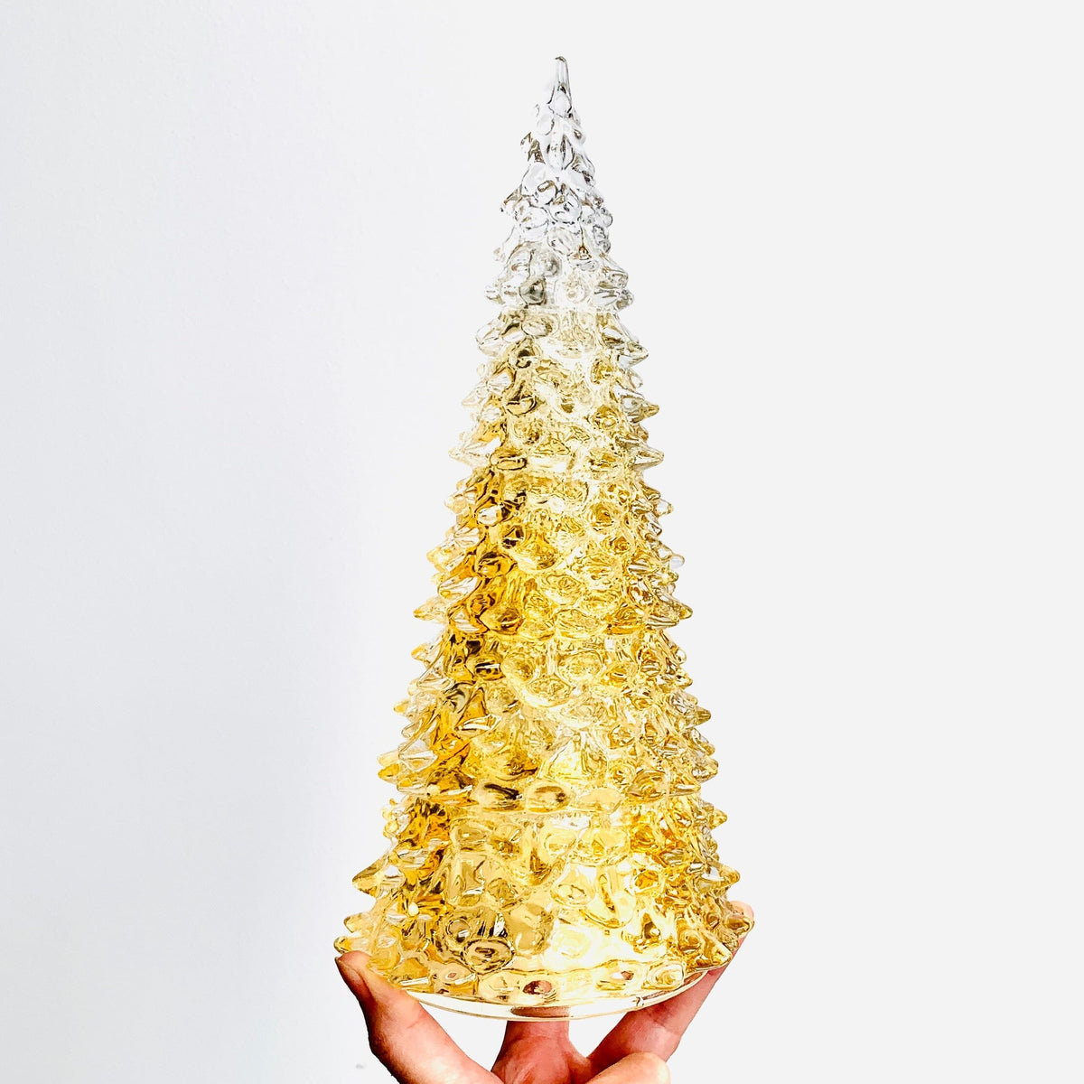 Amber Blown Glass Tree Diamond Star Large 
