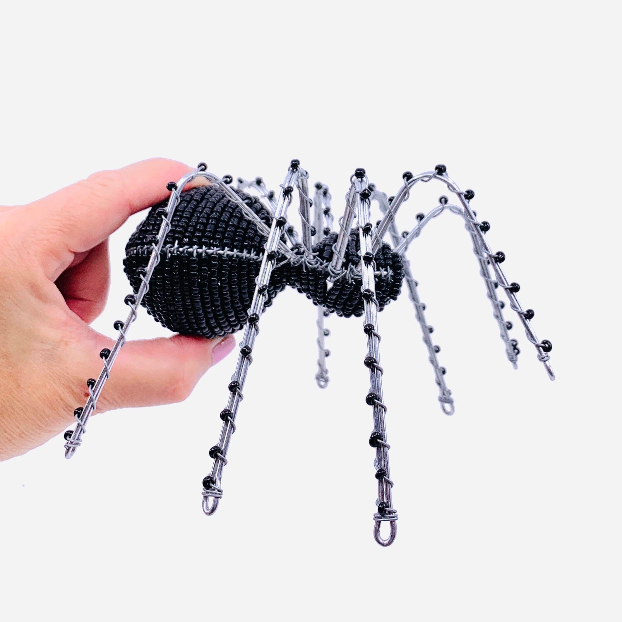 Beaded Spider, Black - Luke Adams Glass Blowing Studio