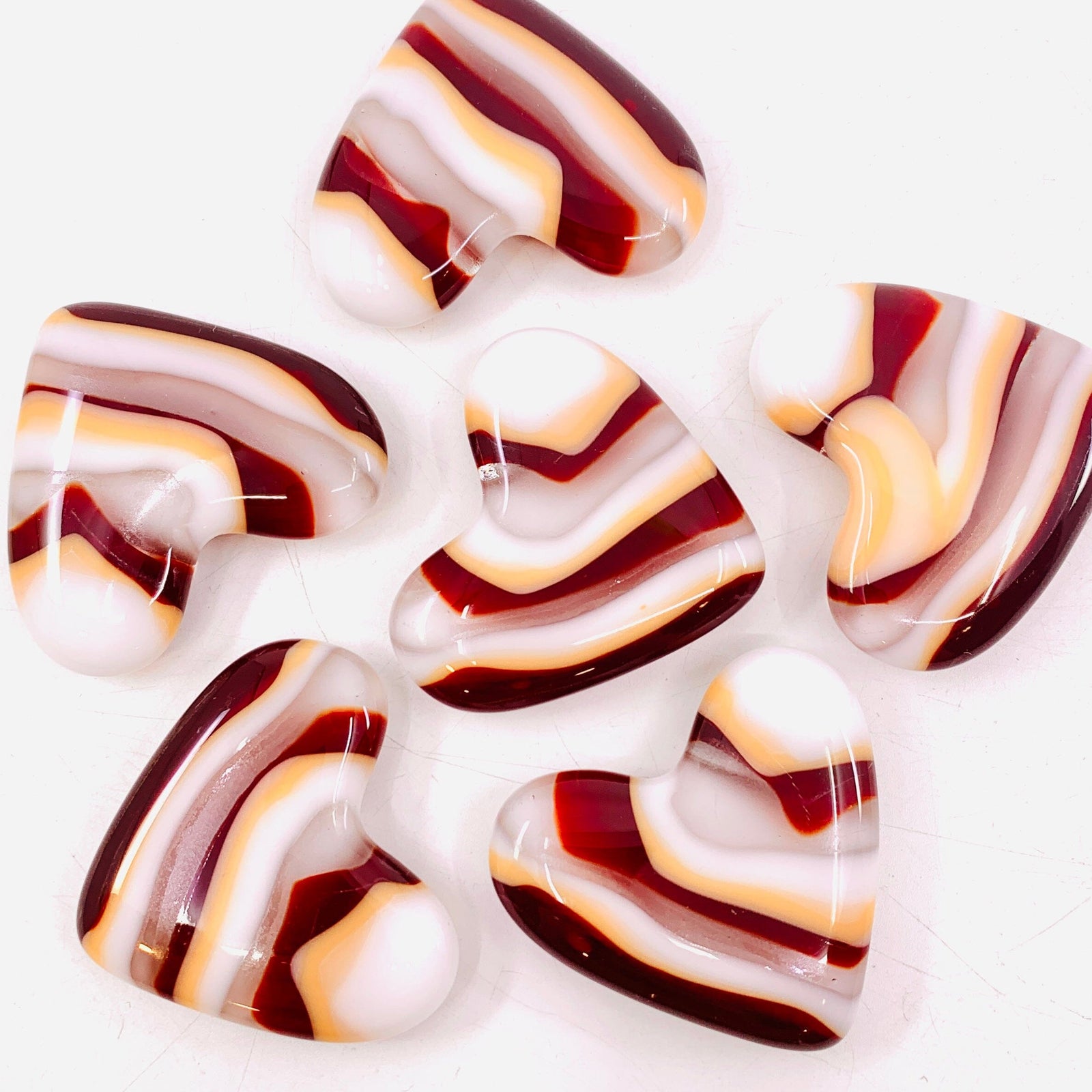 Fused Pocket Heart, White Chocolate Strawberry Miniature Jean 