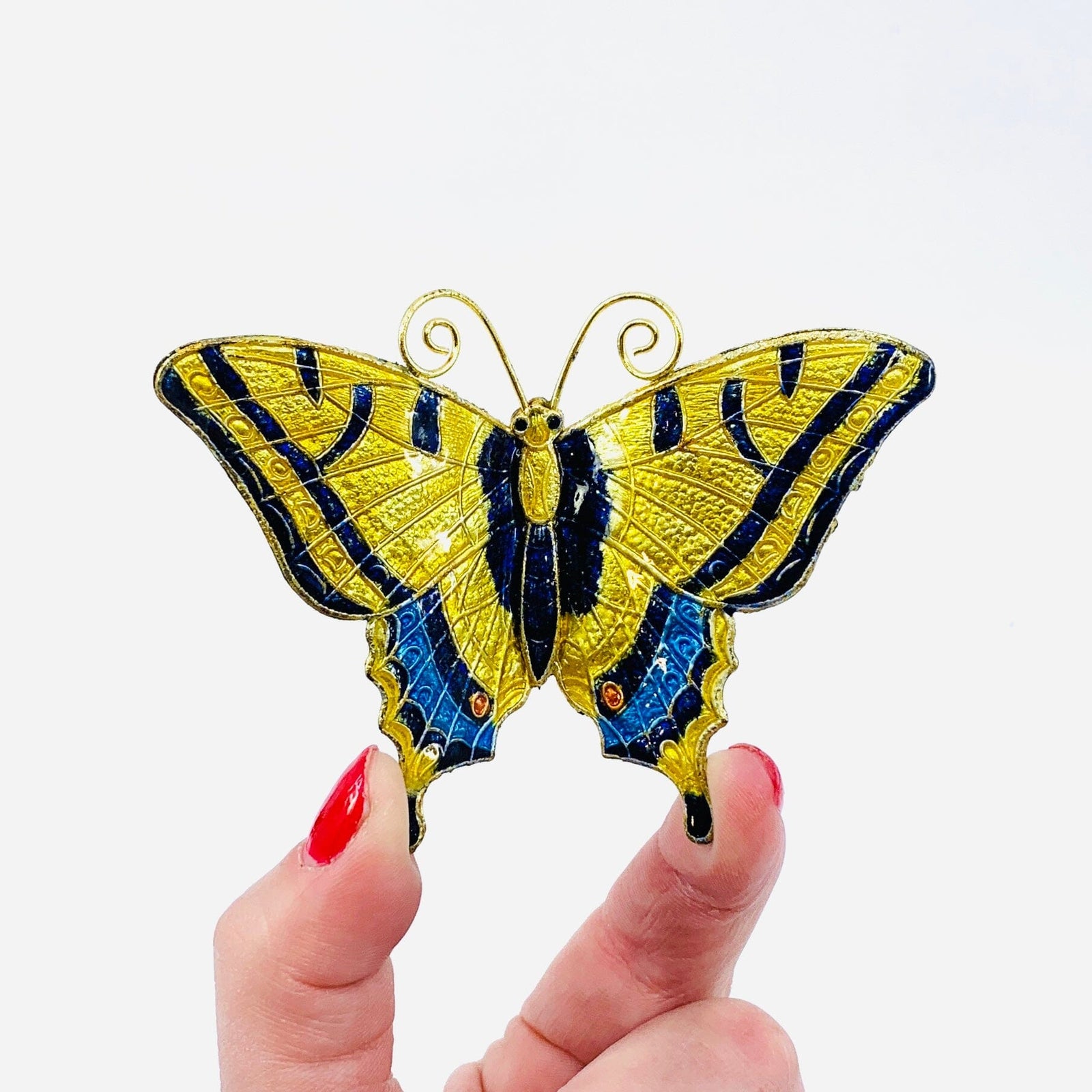 Pewter Enameled Butterfly Magnets -2 Decor Kubla Craft 