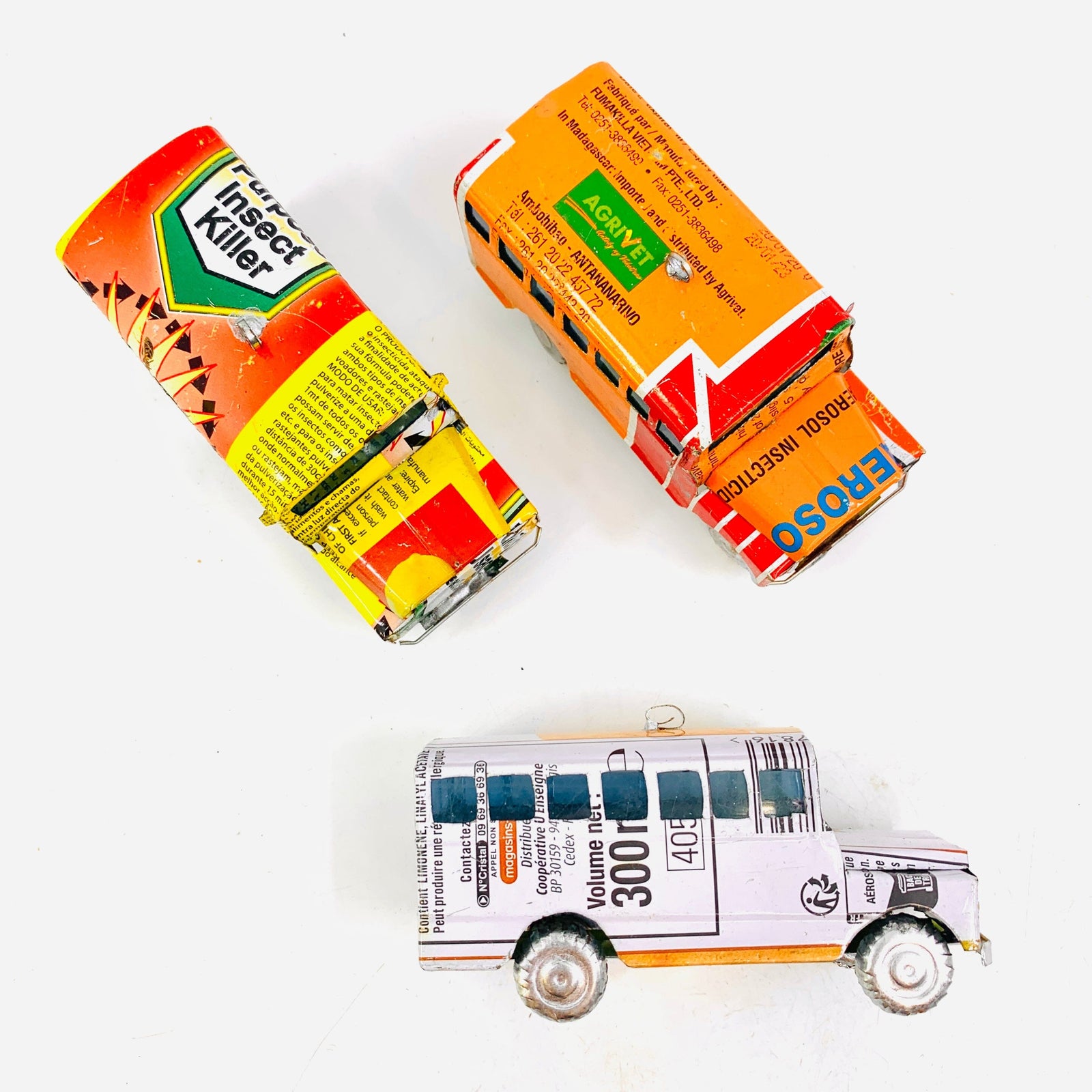 Hanging Recycled Tin School Bus Miniature East Africa Co. 