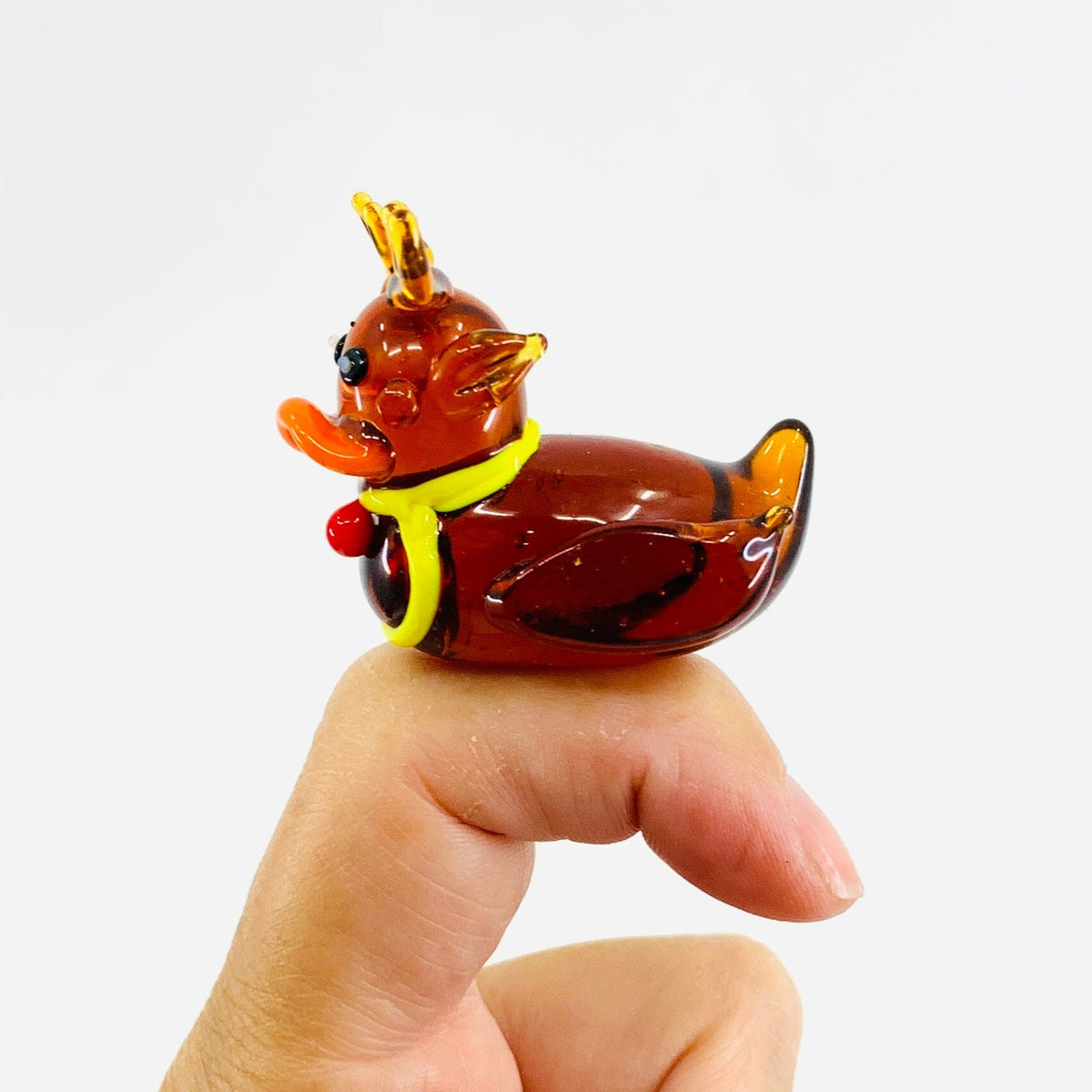 Reindeer - Mini Glass Rubber Duck Miniature Alex 