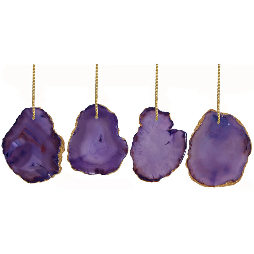 Agate Ornament 28, Purple India House Brass 