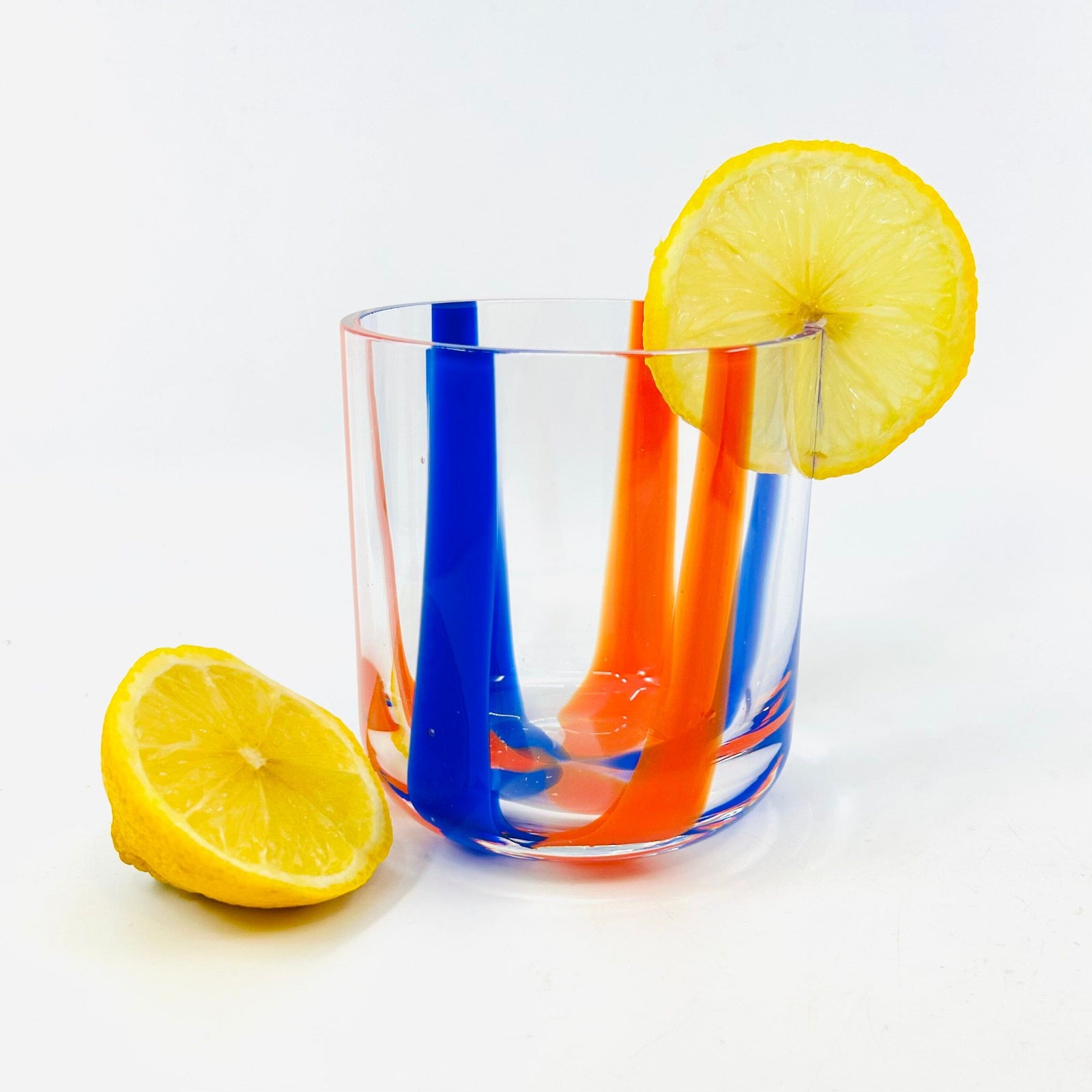 Striped Glass Tumbler, Powder Blue Decor One Hundred 80 Degrees 