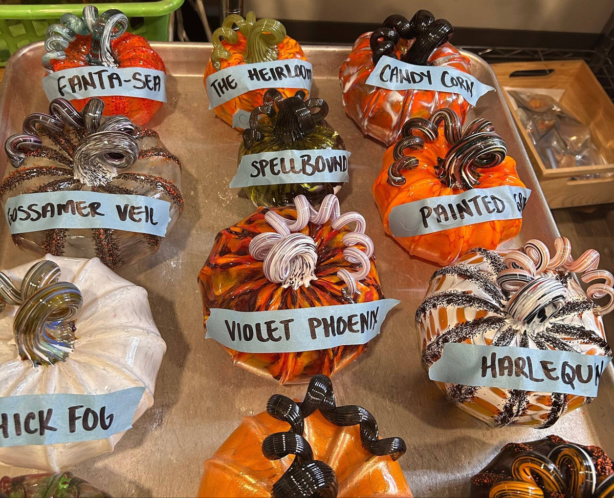 Harlequin Sample Squat Pumpkin Inspo Luke Adams Glass Blowing Studio 