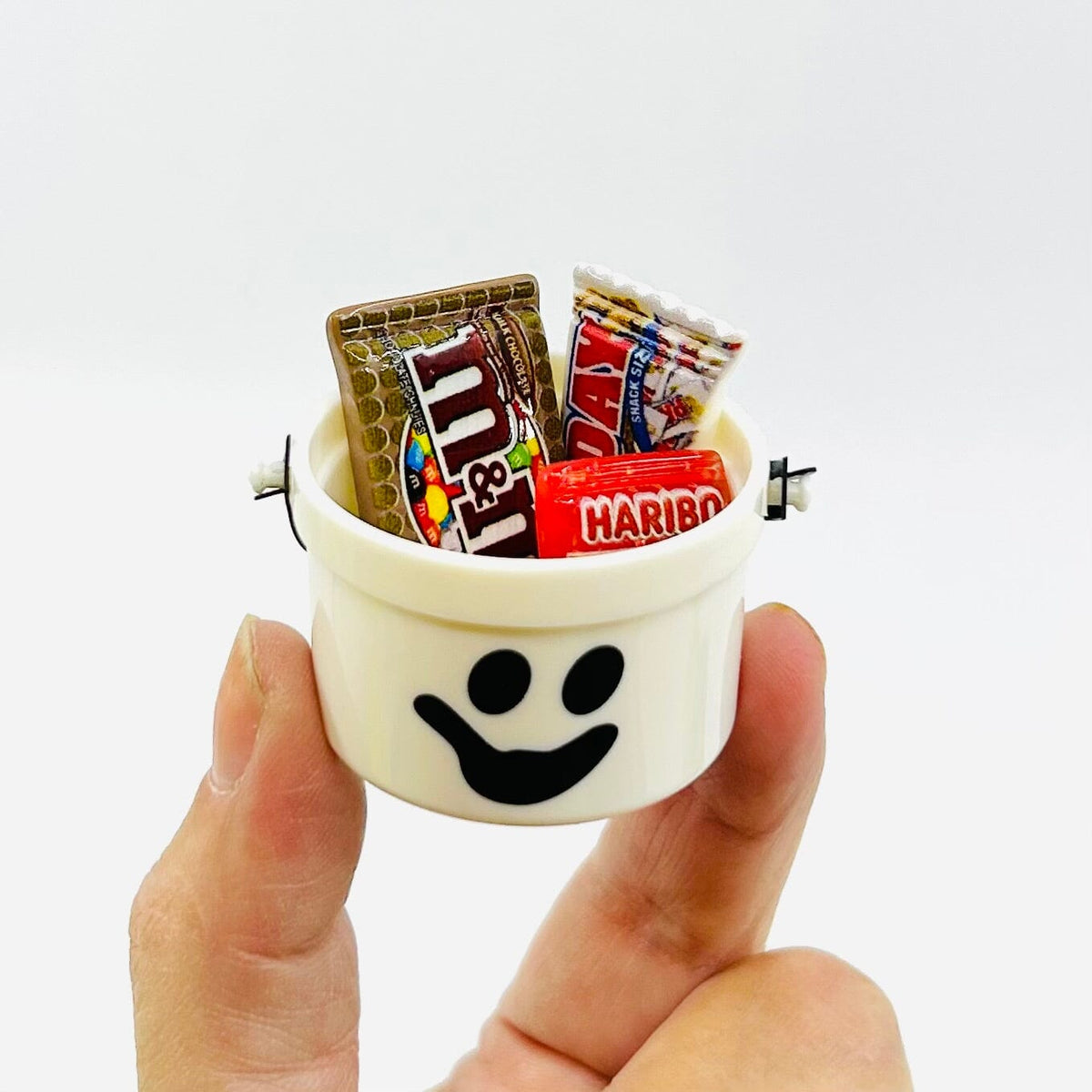 White Ghost, Miniature Throwback Trick or Treat Candy Bucket Miniature - 
