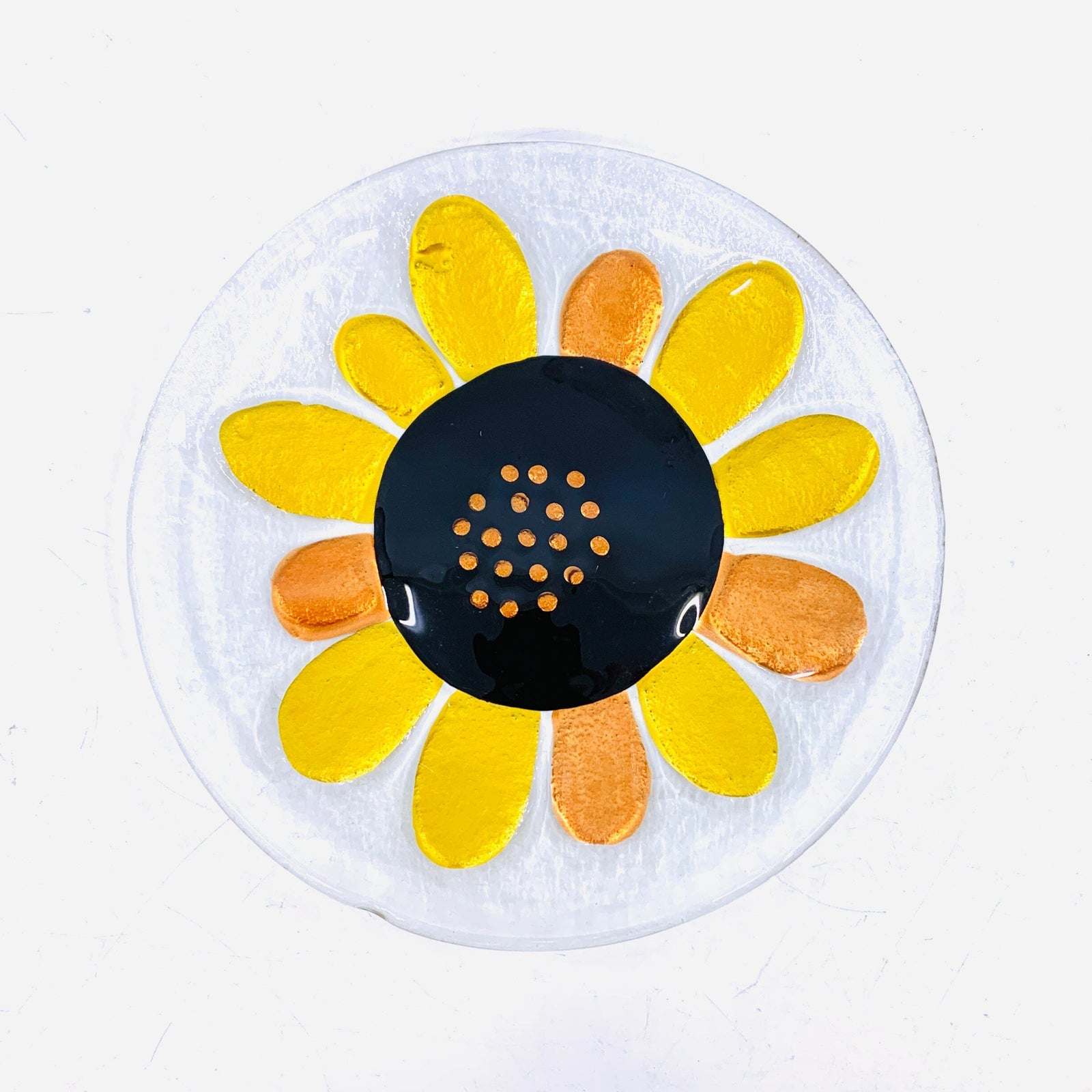 Glass Fusion Plate 58, Sunflower Mini Plate Demdaco 