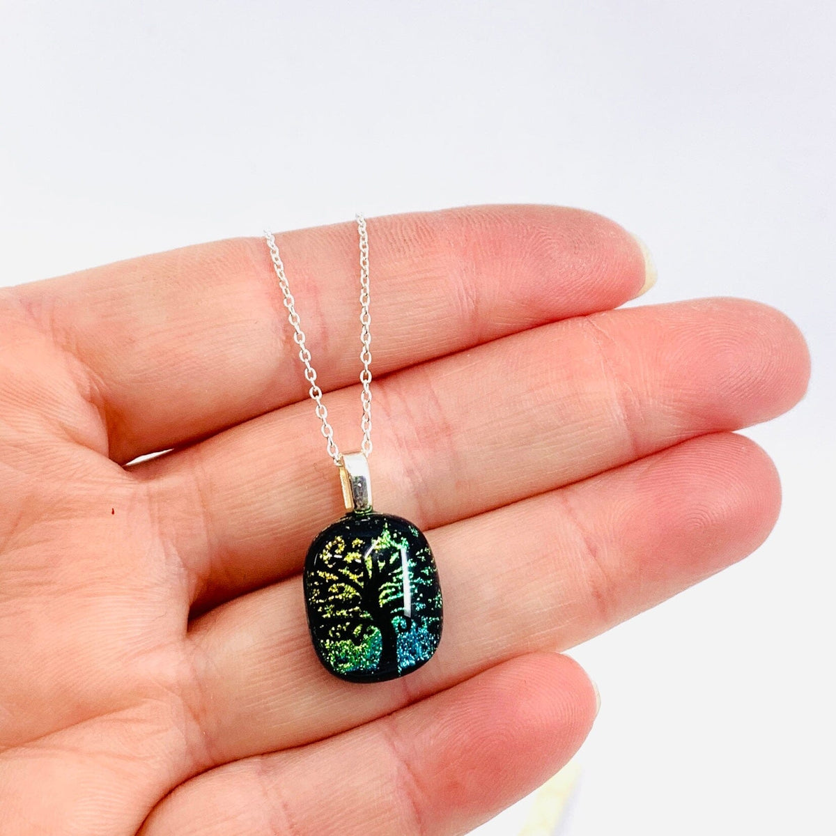 Tree of Life Glass Pendant Necklace Jewelry Glimmer Glass Gifts 