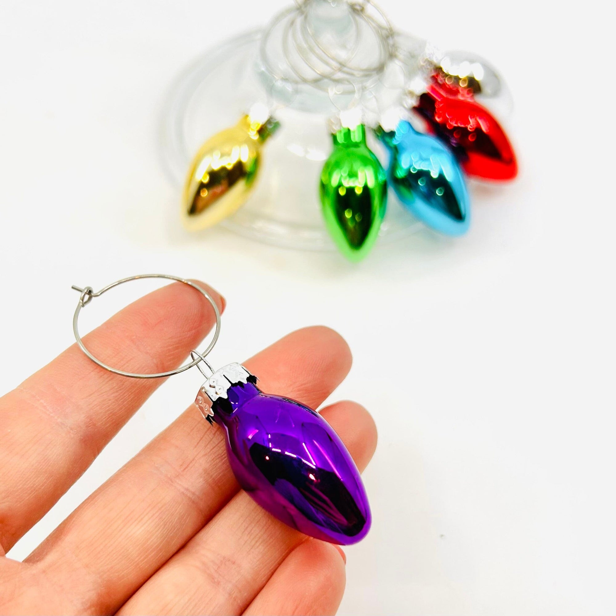 Vintage Bulb Wine Charms Creative Co-Op 