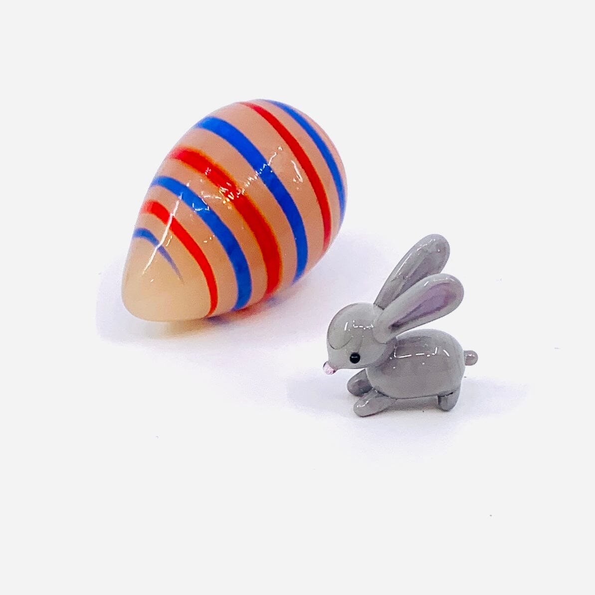 Teenie Gray Bunny and Egg Set Miniature GANZ 