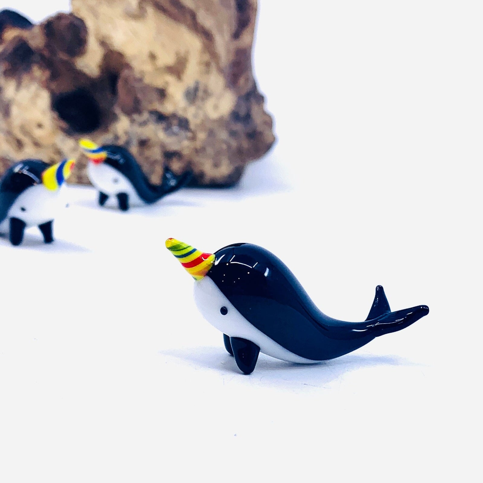 Tiny Glass Narwhal 108 Miniature - 
