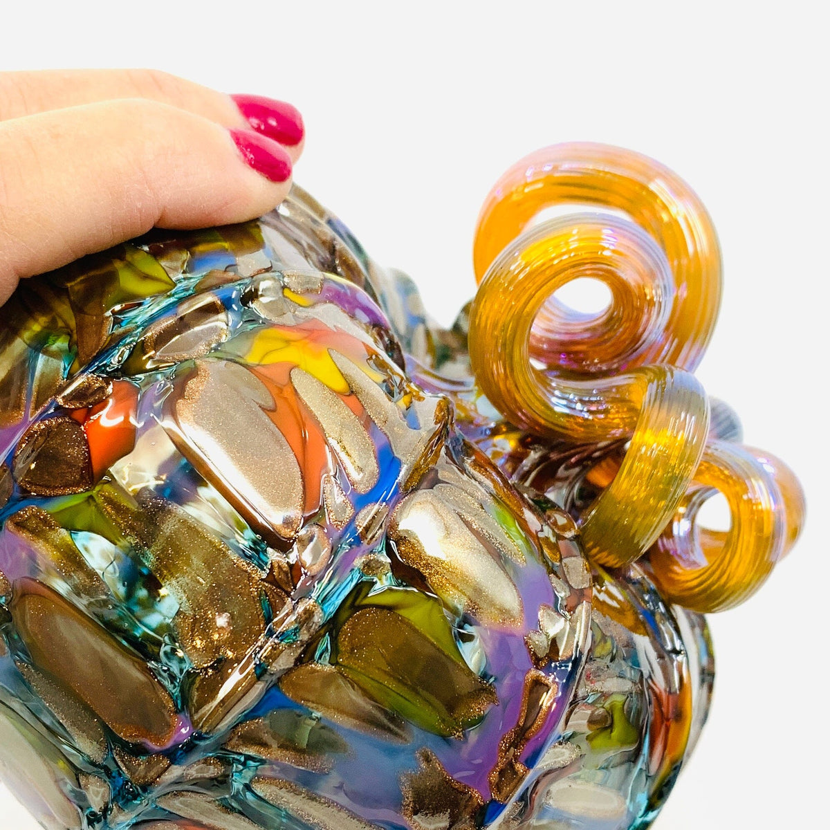 Daily Pumpkin 2034 Gold Glitter Squat Gabby Luke Adams Glass Blowing Studio 