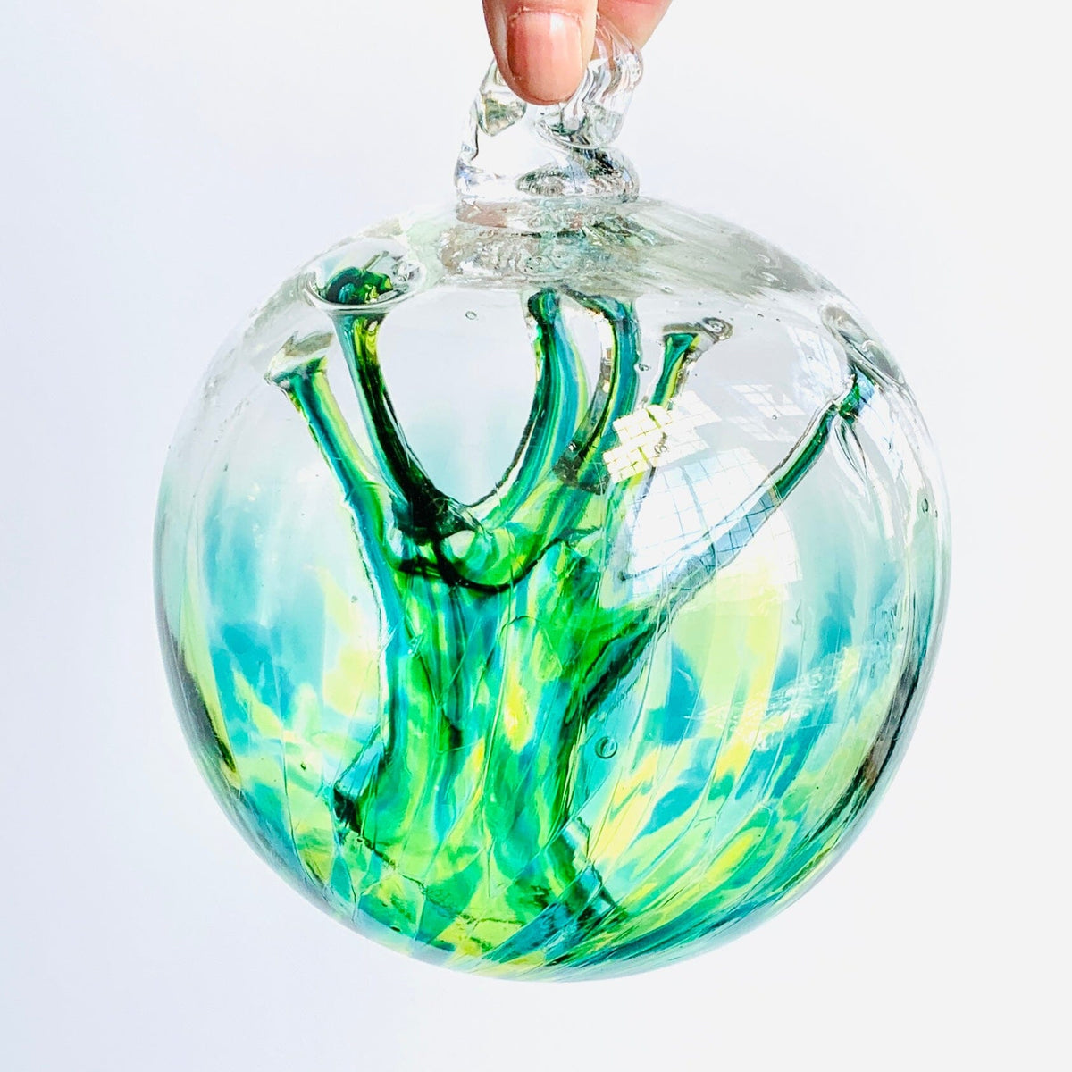 6" Wish Ball Ornament, Swiss Alps Wish Ball Luke Adams Glass Blowing Studio 