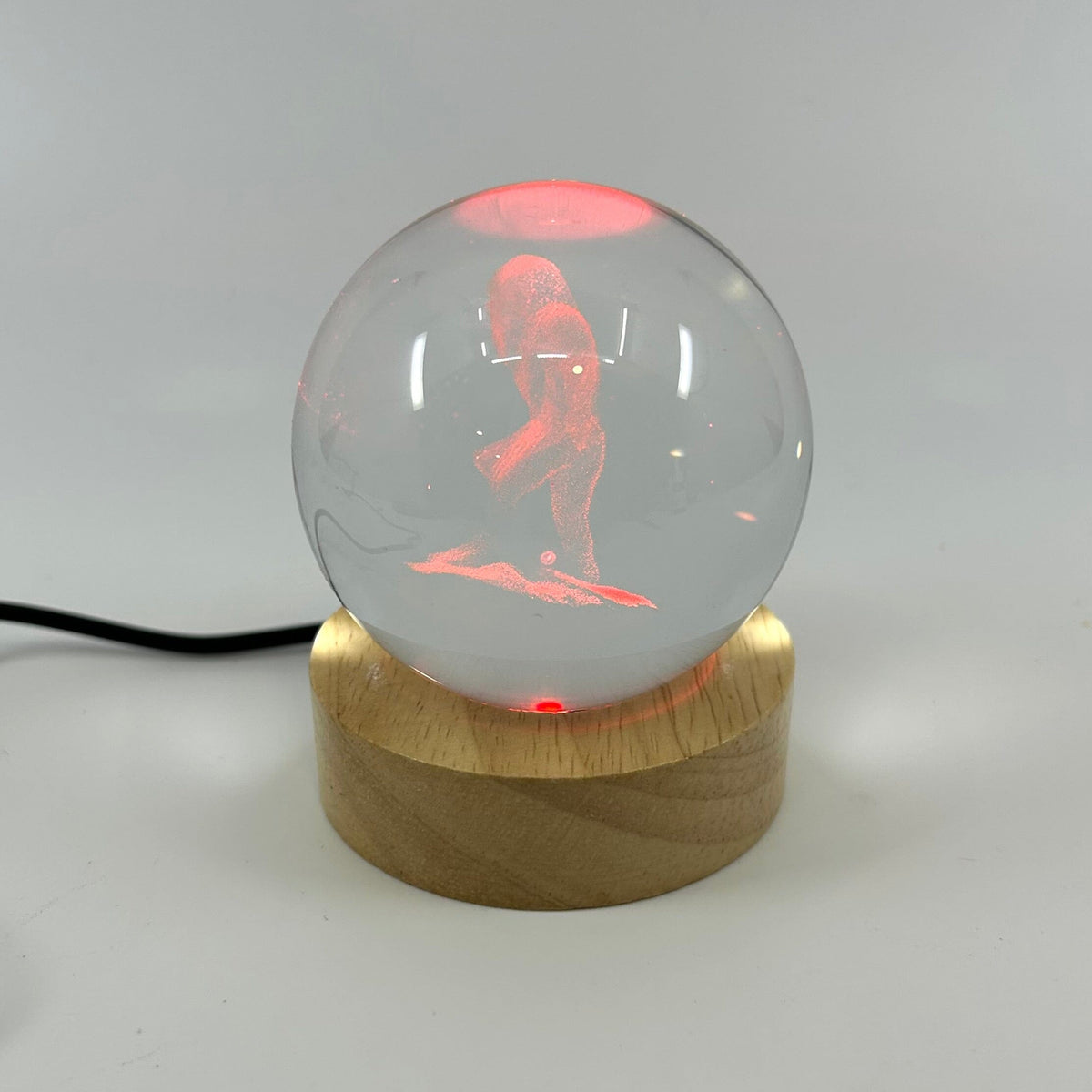 Light Up Etched Glass Sphere décor - Bigfoot 29TONIGHT 