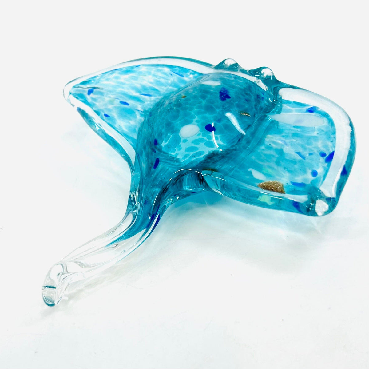 Glass Aqua Stingray Paperweight Decor Chesapeake Bay 