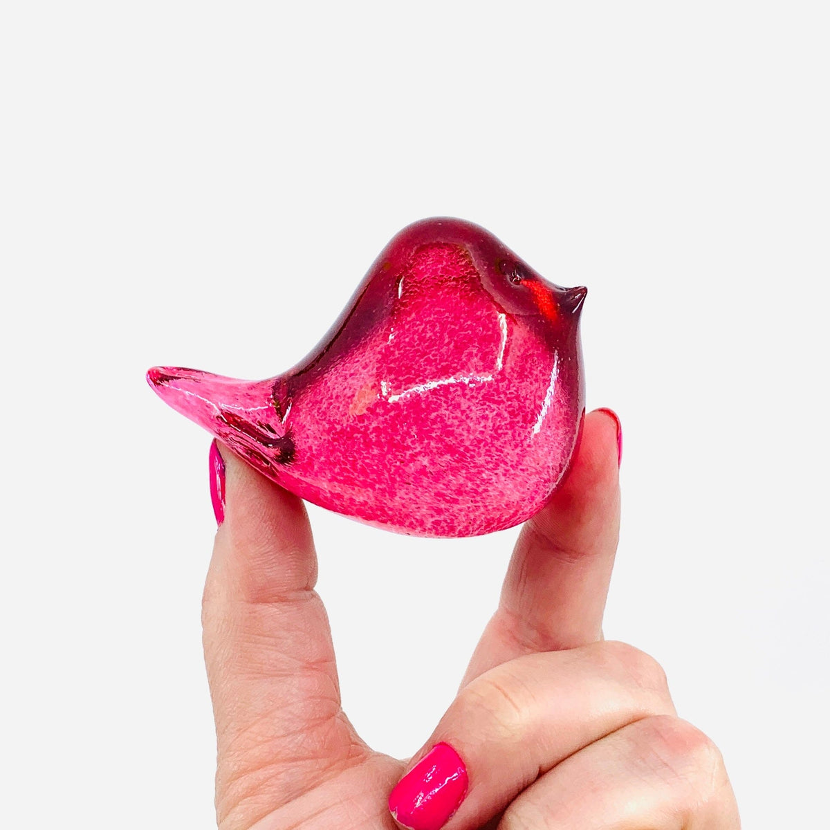 Little Glass Bird, Fuscia Miniature Henrietta Glass 
