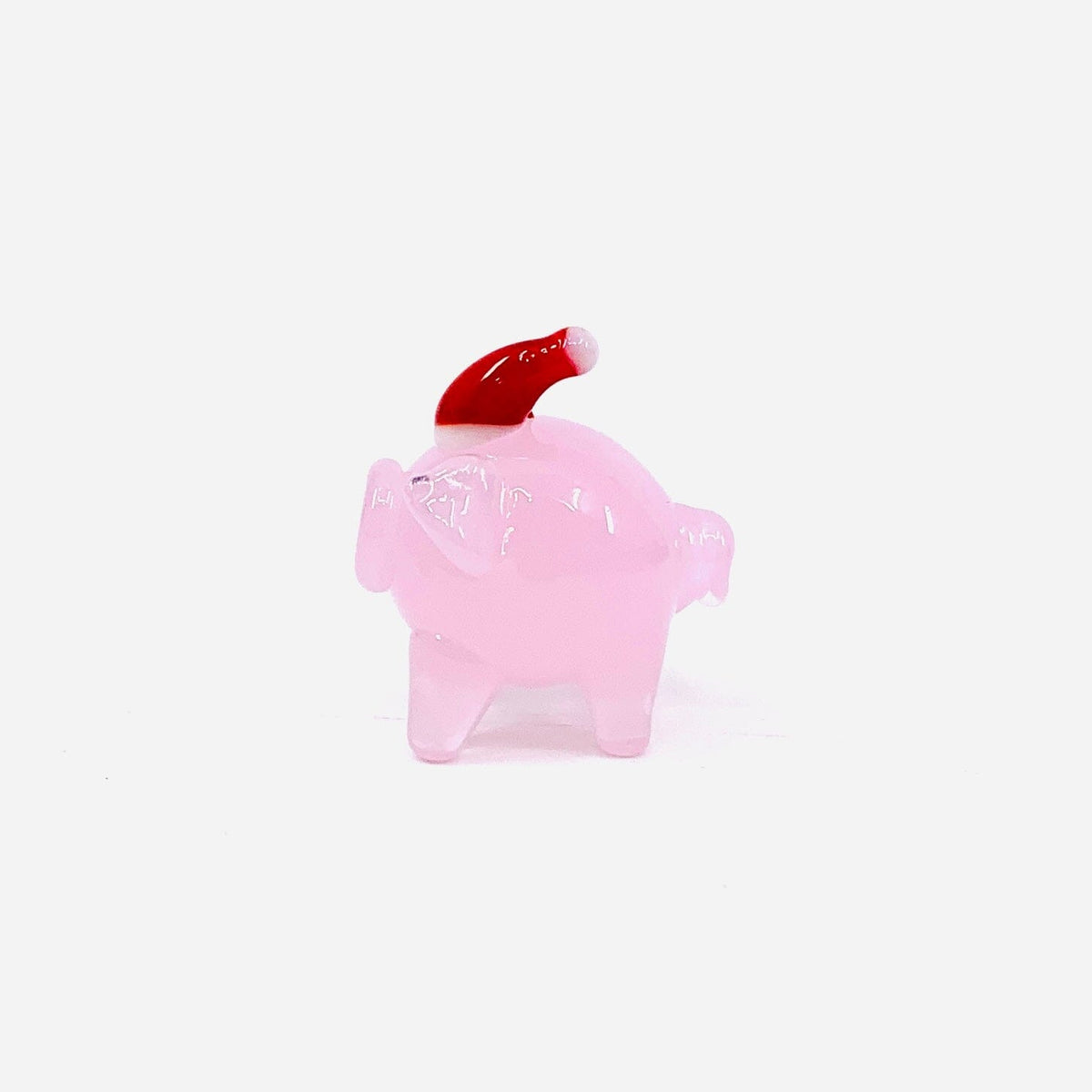 Tiny Glass Santa Piggy Miniature GANZ 